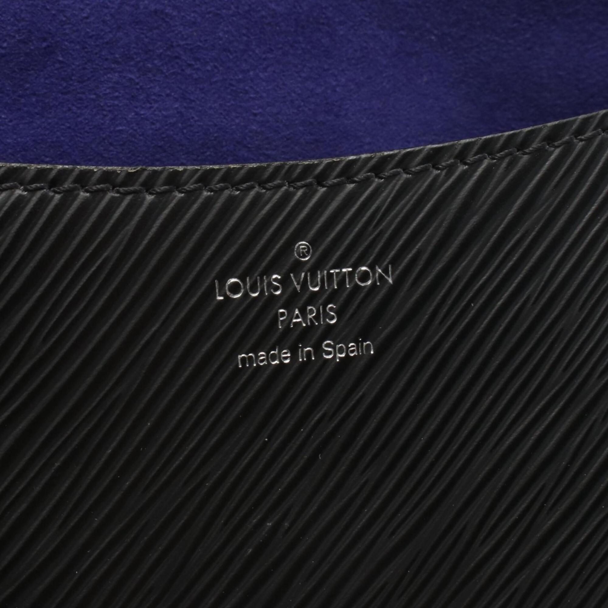 Louis Vuitton Black Leather Handbag Shoulder Bag (Pre-Owned)