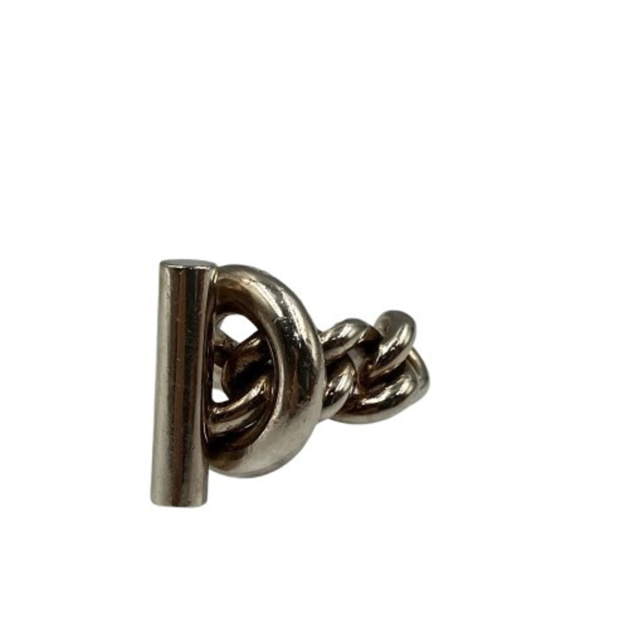 Hermes Silver Silver 925 Band Ring (Pre-Owned)