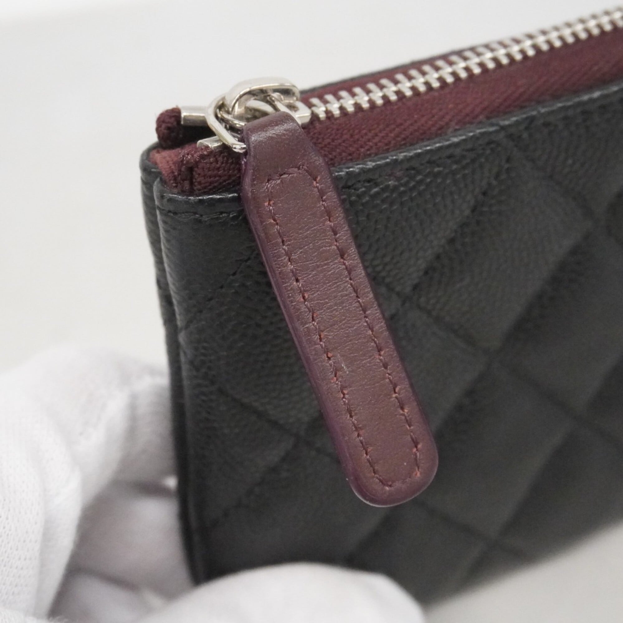Chanel Black Grained Calfskin Pouch (Pre-Owned)