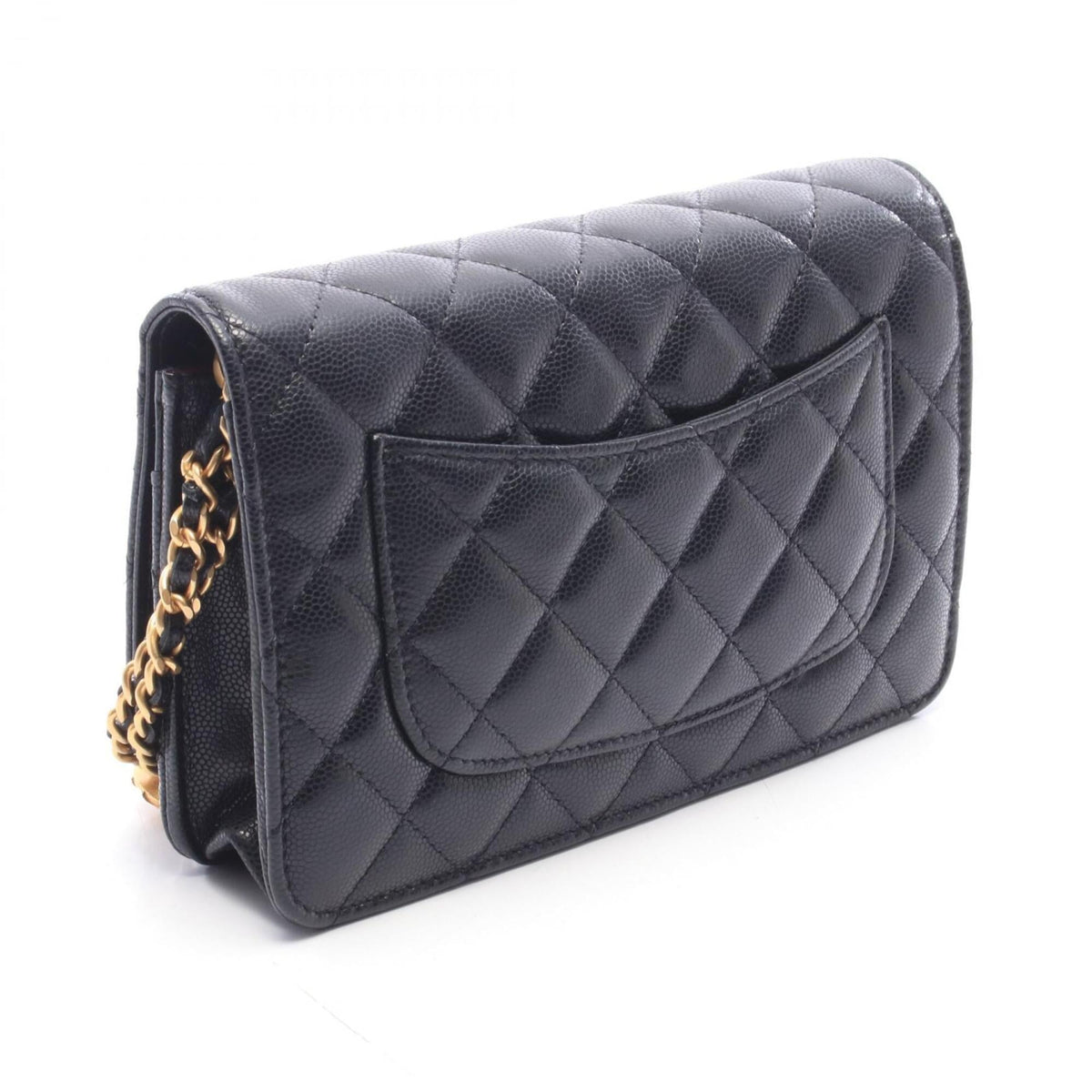 Chanel Black Grained Calfskin Handbag Shoulder Bag (Pre-Owned)