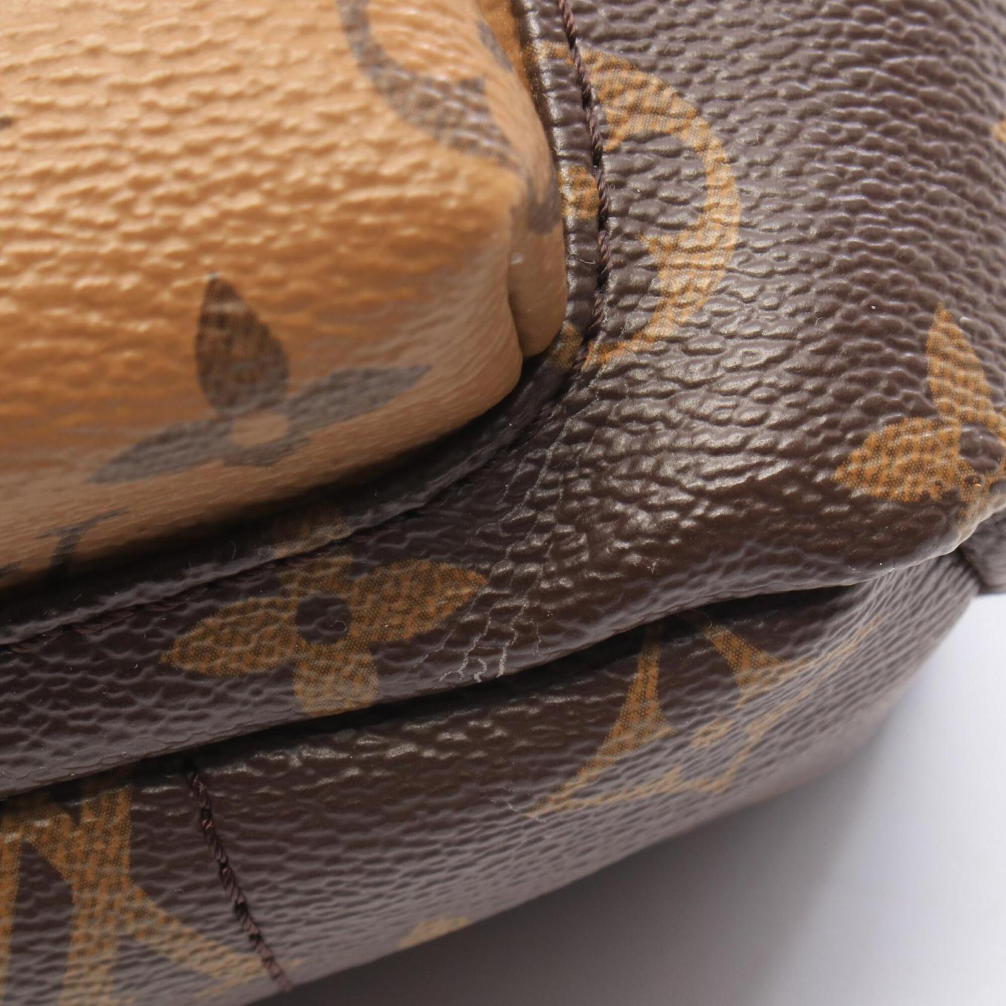 Louis Vuitton Beige Brown Coated Canvas Leather Backpack Handbag (Pre-Owned)