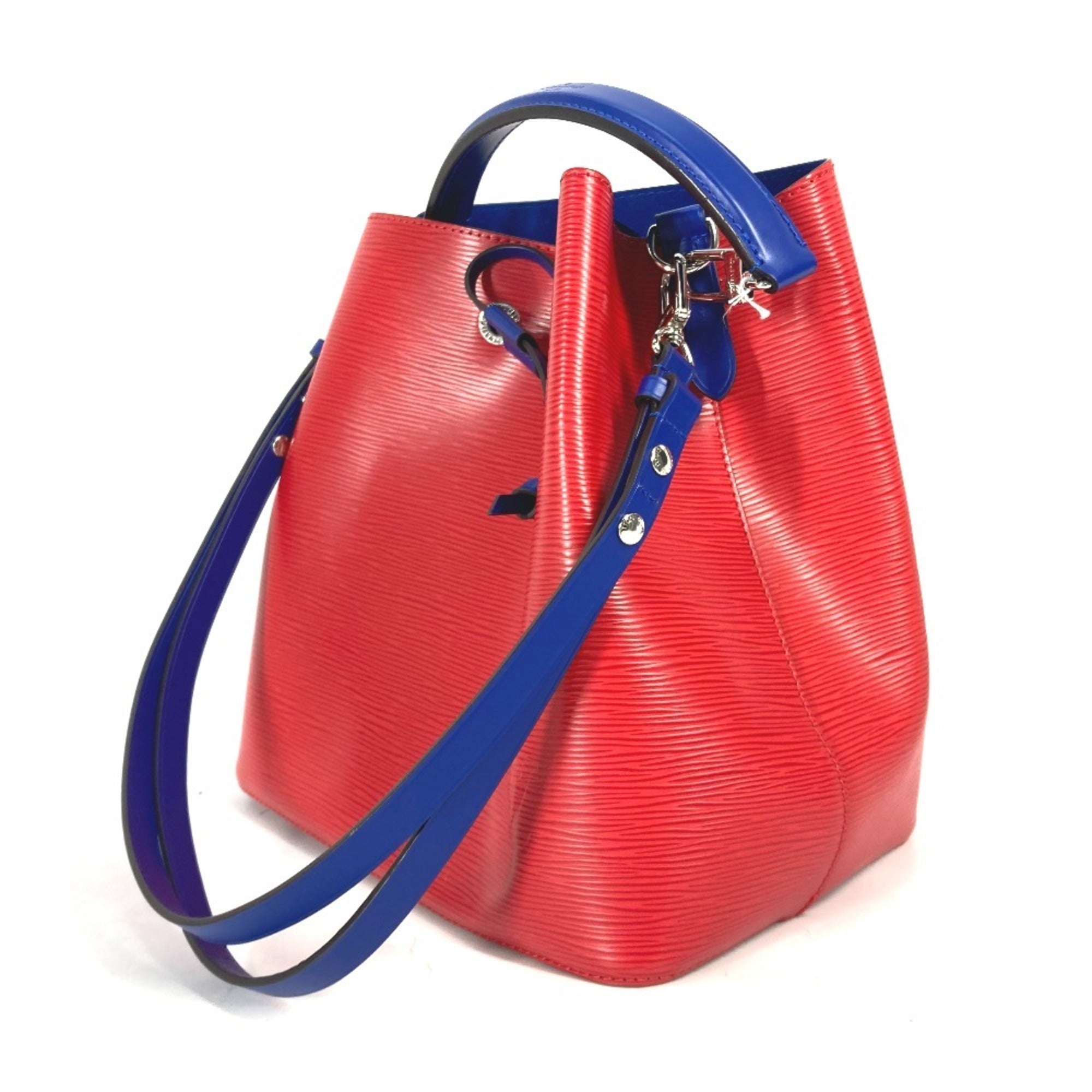 Louis Vuitton Epi Bicolor Blue Coquelicots Red Color Epi Leather Handbag Shoulder Bag (Pre-Owned)