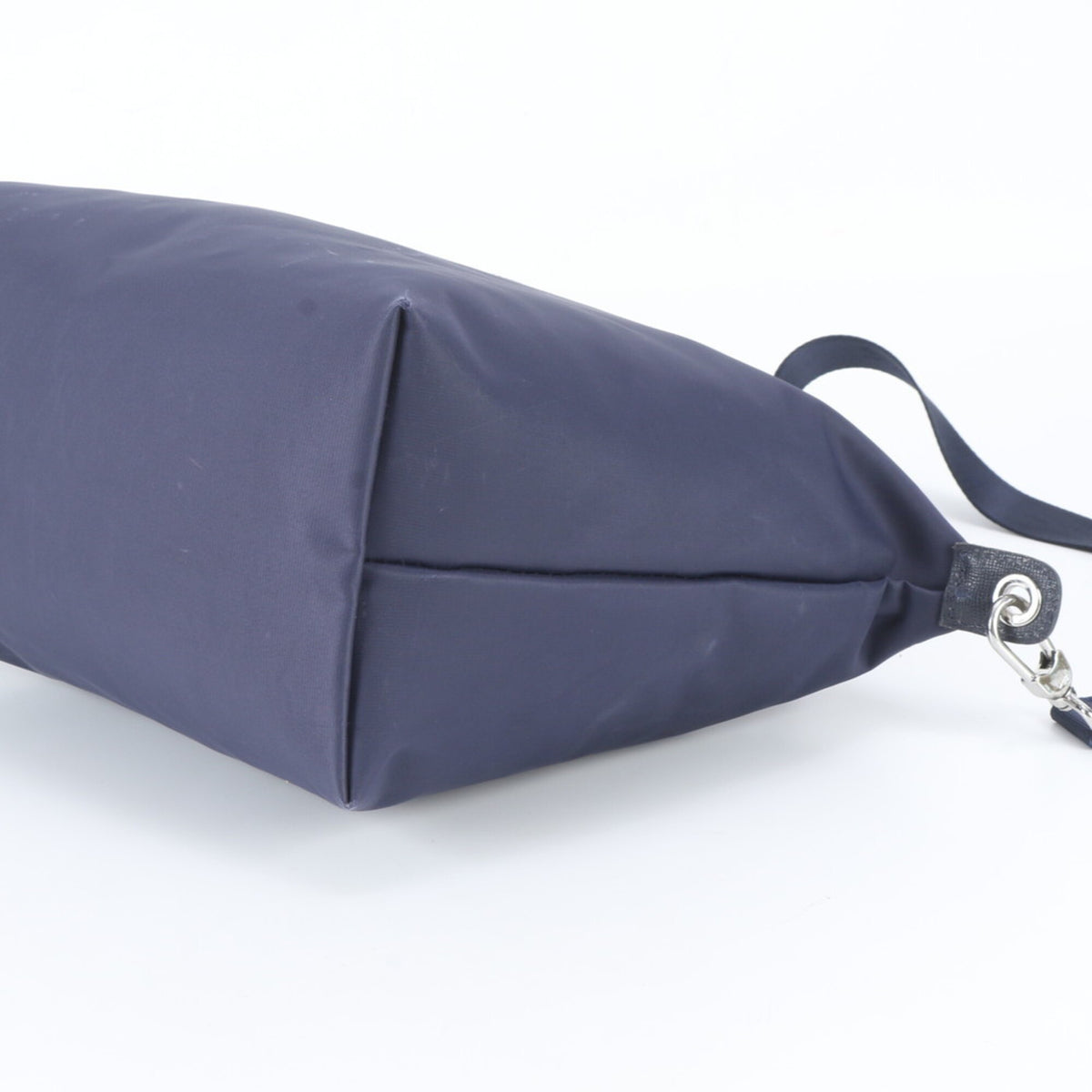 Longchamp Navy Leather Nylon Shoulder Bag Tote Bag (Pre-Owned)