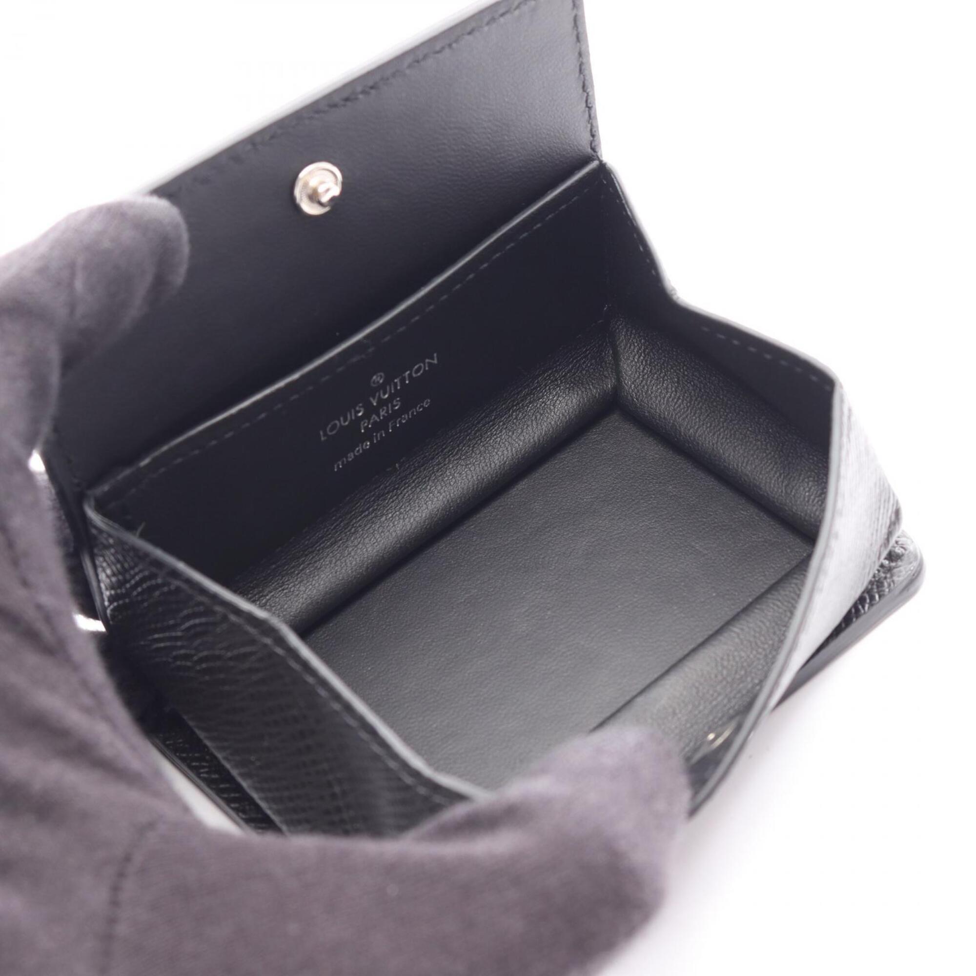 Louis Vuitton Ardoise Black Taiga Leather Coin Purse/Coin Case (Pre-Owned)