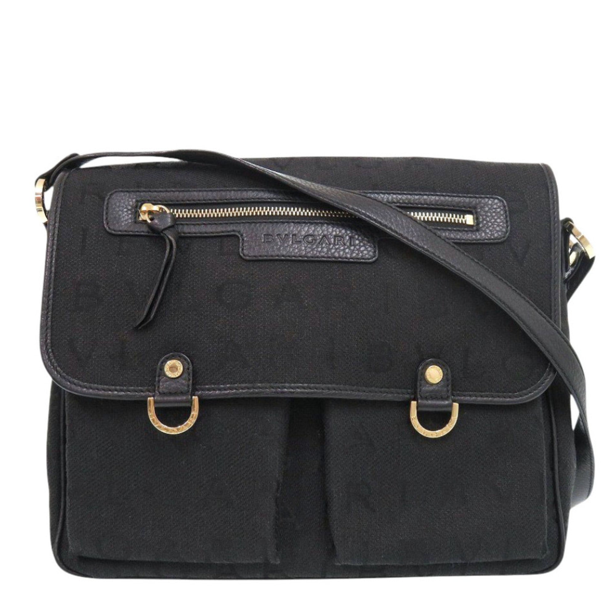 Bvlgari Black Canvas Shoulder Bag (Pre-Owned)