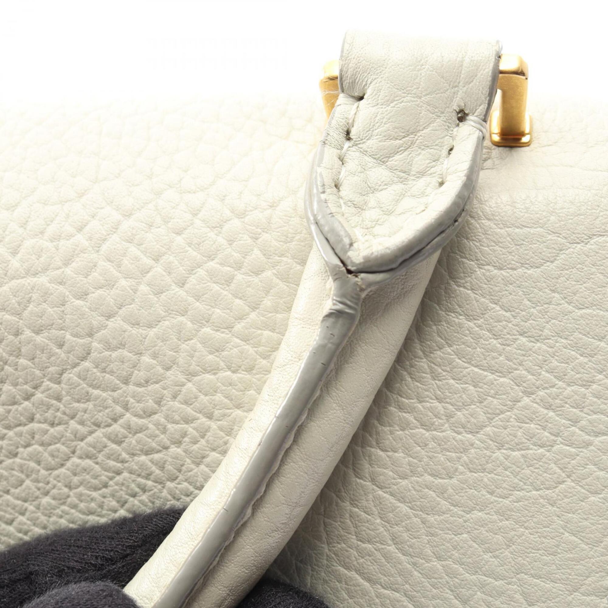 Celine Black Blue Ivory Leather Suede Handbag (Pre-Owned)