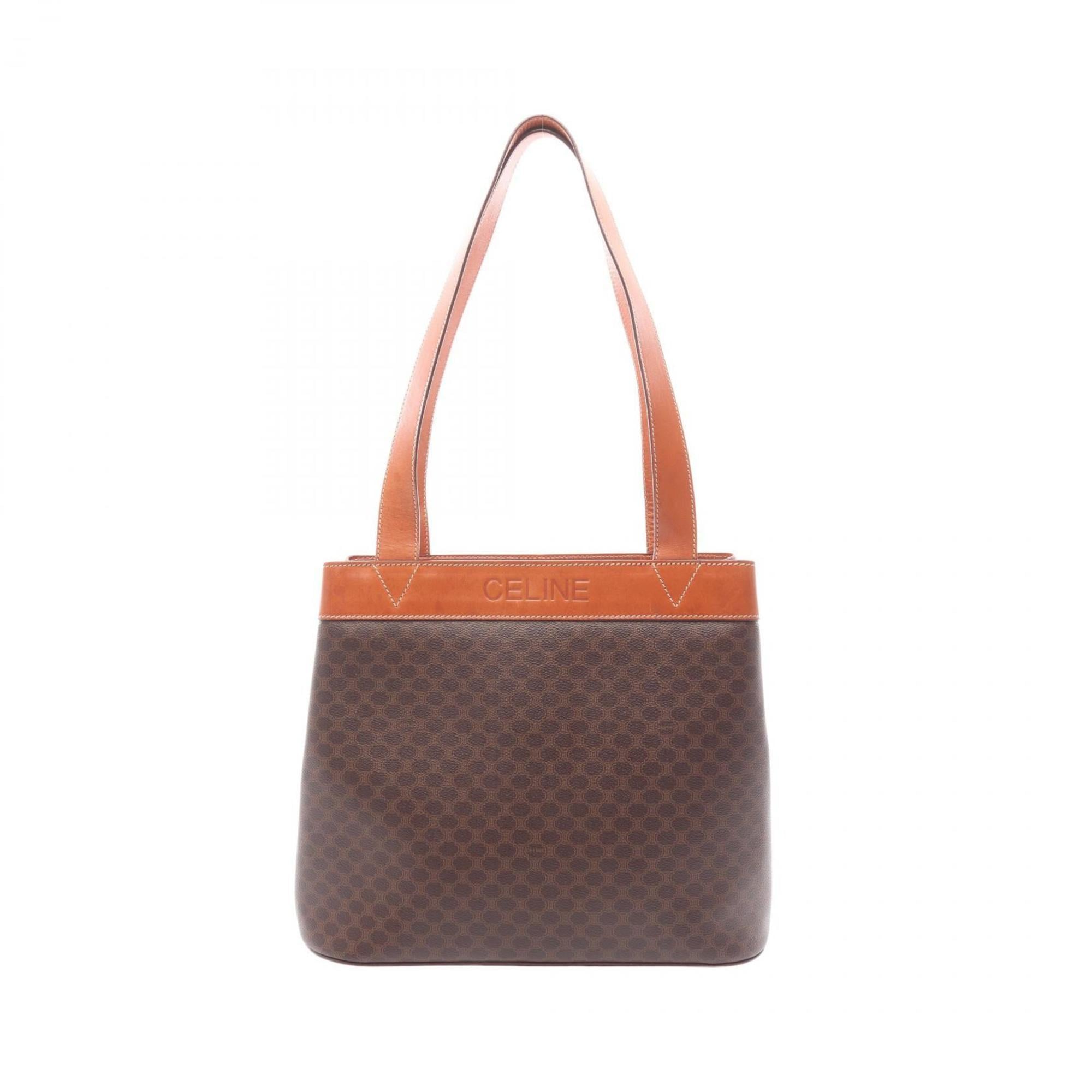 Celine Brown Coated Canvas Handbag Tote Bag (Pre-Owned)