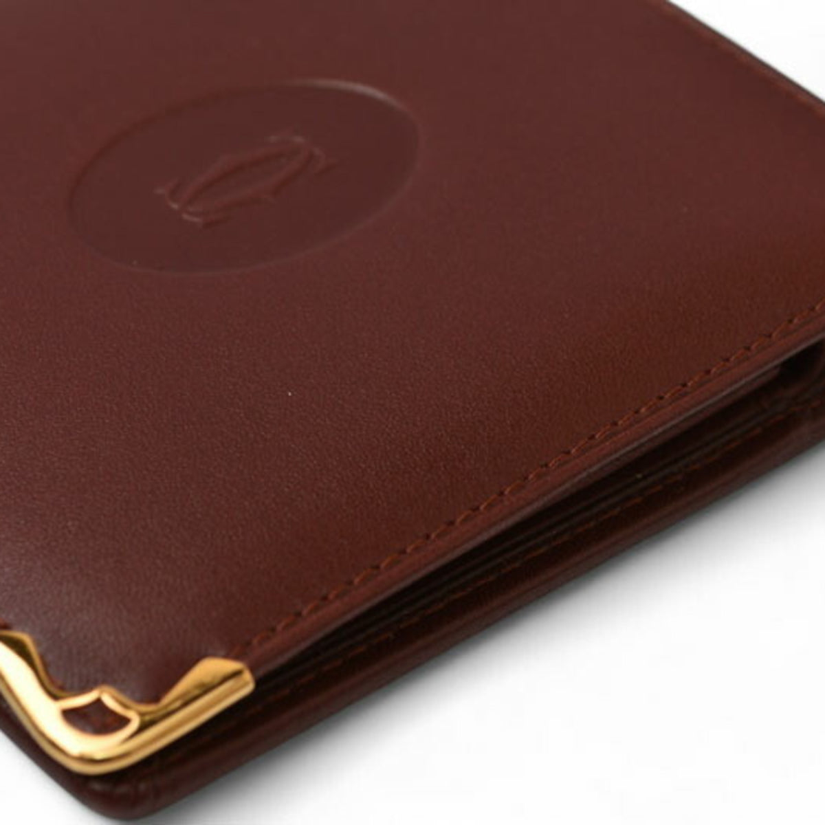 Cartier Bordeaux Leather Wallet (Bi-Fold) (Pre-Owned)