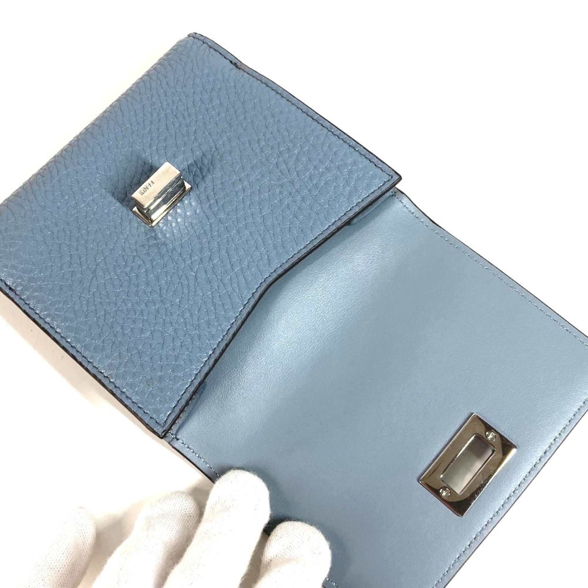Fendi Blue Leather Wallet (Bi-Fold) (Pre-Owned)