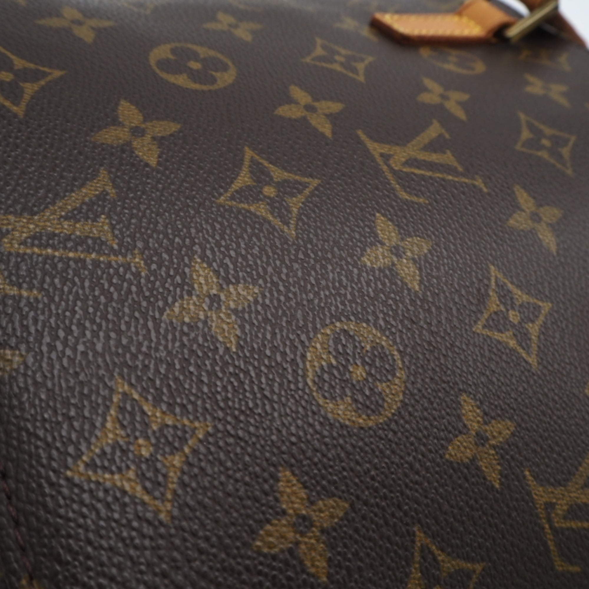 Louis Vuitton Monogram Beige Brown Coated Canvas Leather Handbag (Pre-Owned)