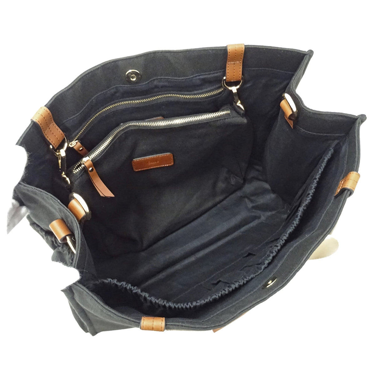 Chloé Black Canvas Shoulder Bag Tote Bag (Pre-Owned)