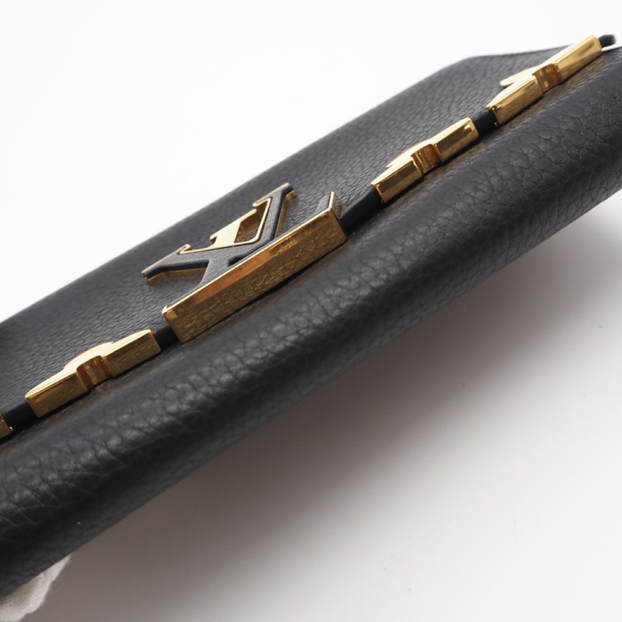 Louis Vuitton Black Leather Long Wallet (Bi-Fold) (Pre-Owned)