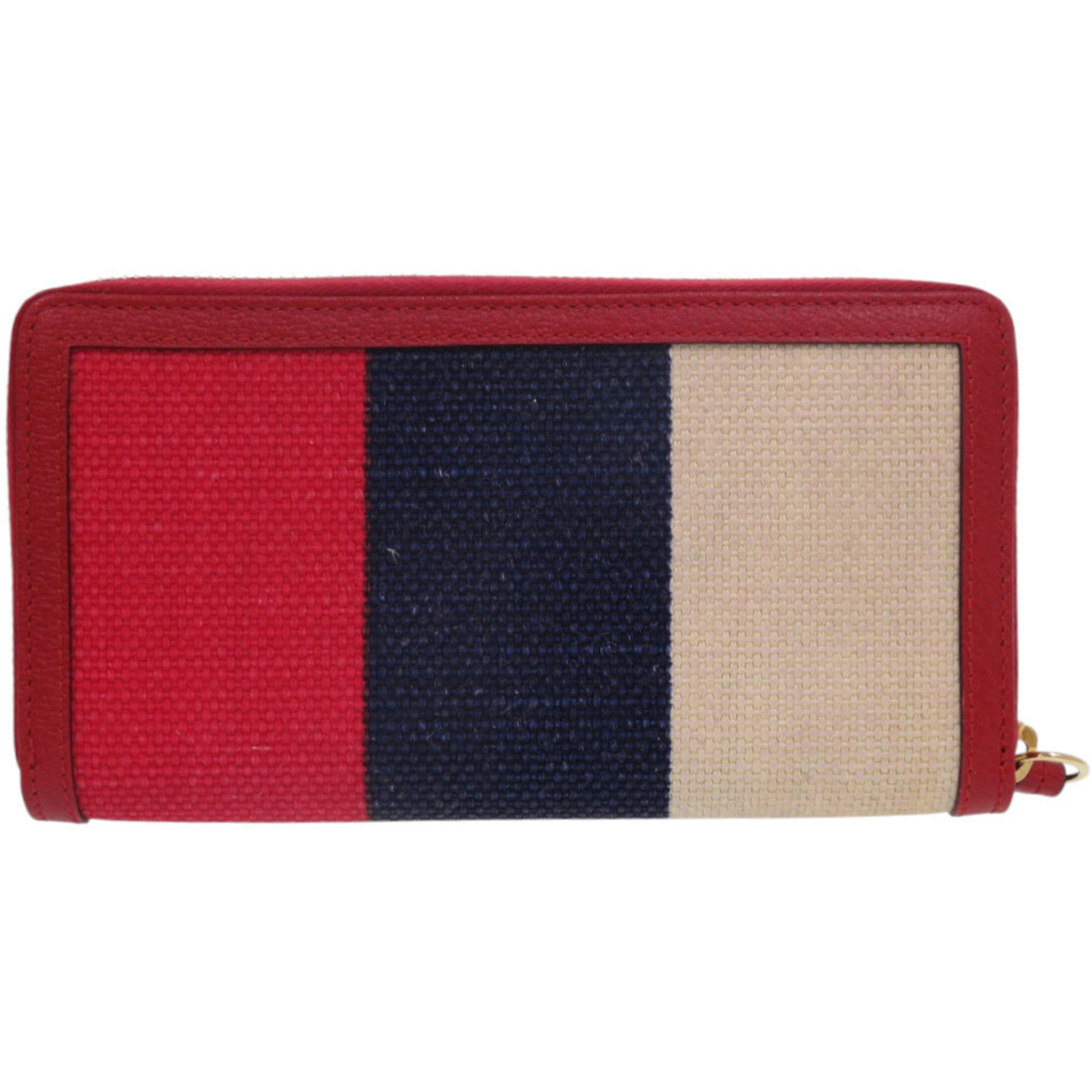 Gucci Black Blue Red Color White Canvas Coin Purse/Coin Case (Pre-Owned)