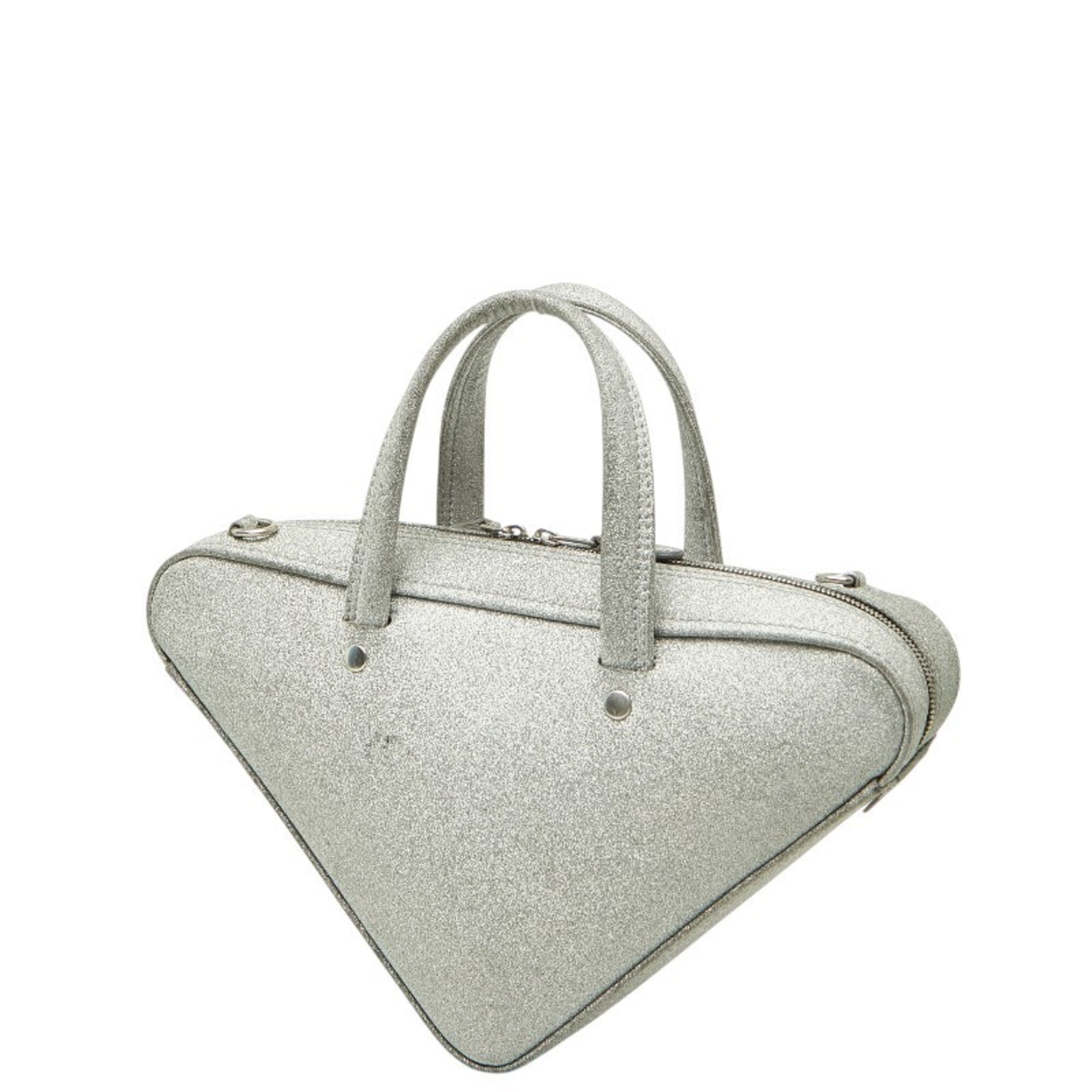 Balenciaga Silver Leather Handbag Shoulder Bag (Pre-Owned)