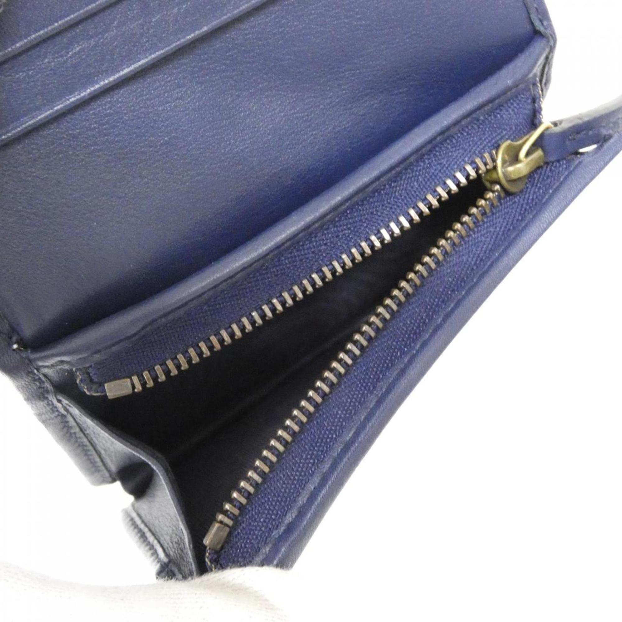 Gucci Navy Canvas Leather Wallet (Bi-Fold) (Pre-Owned)