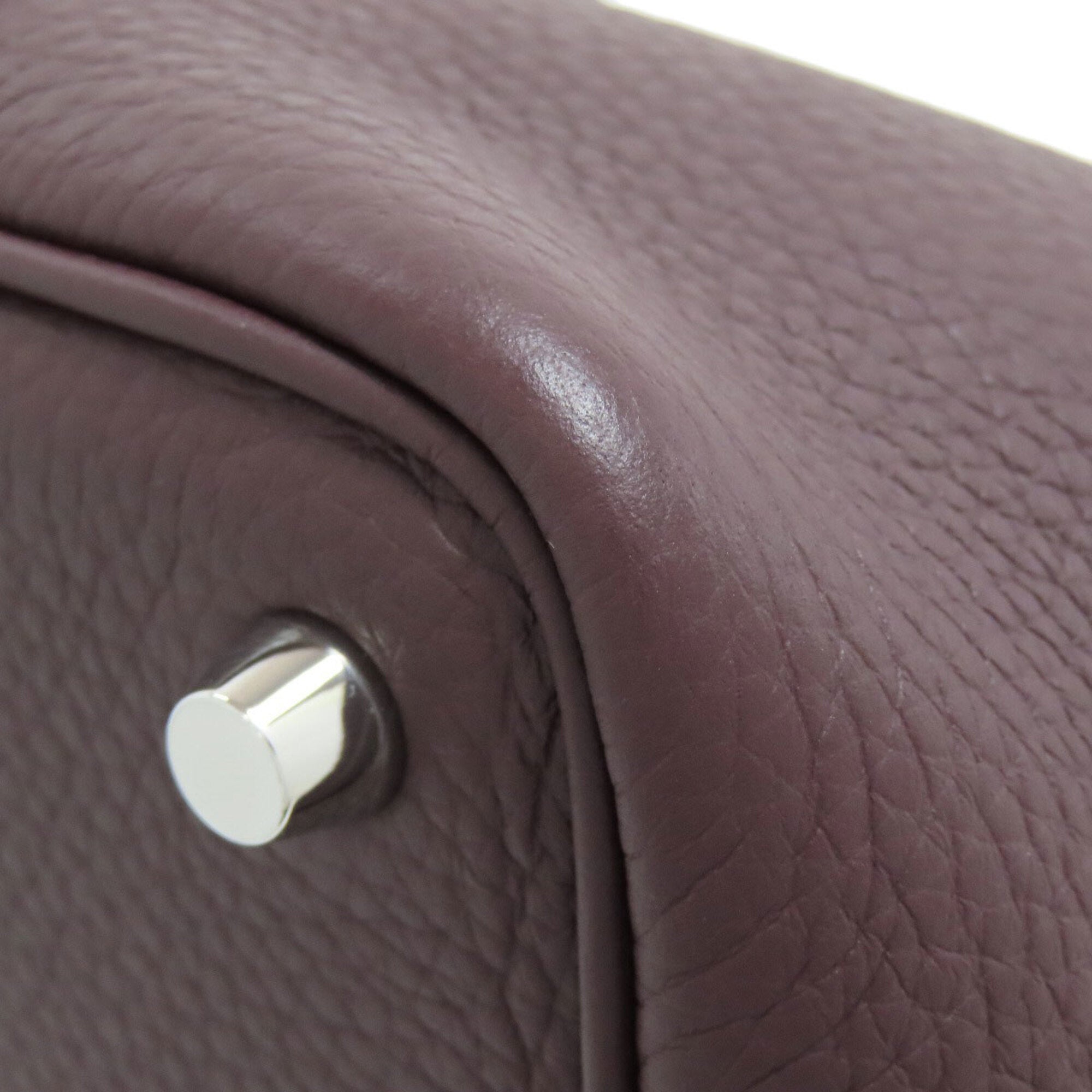 Hermes Bordeaux Taurillon Clemence Leather Handbag (Pre-Owned)