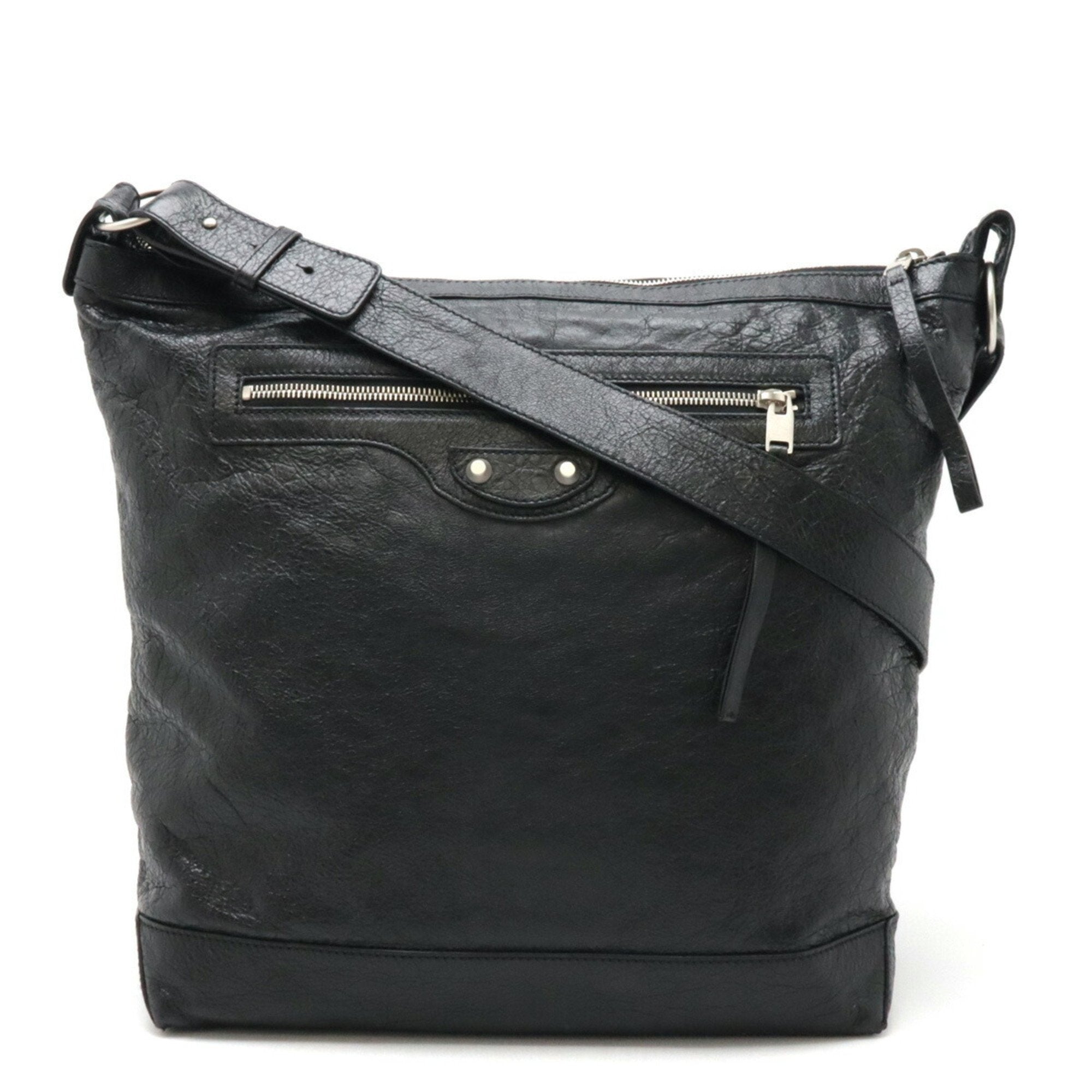 Balenciaga Black Leather Shoulder Bag (Pre-Owned)