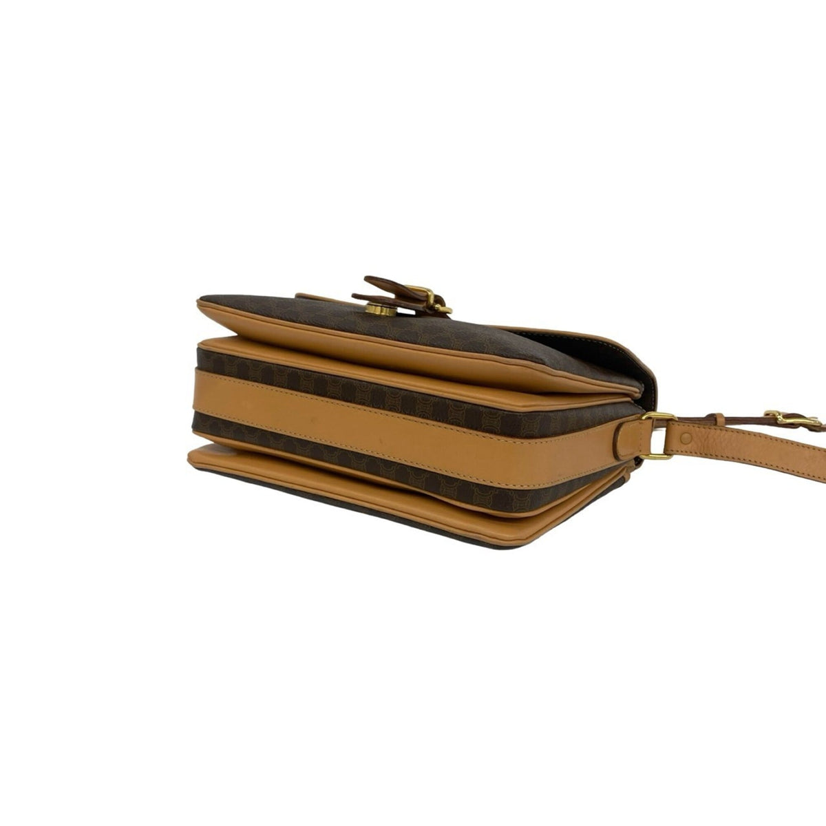Celine Brown Leather Pvc Crossbody Bag Pochette Shoulder Bag (Pre-Owned)