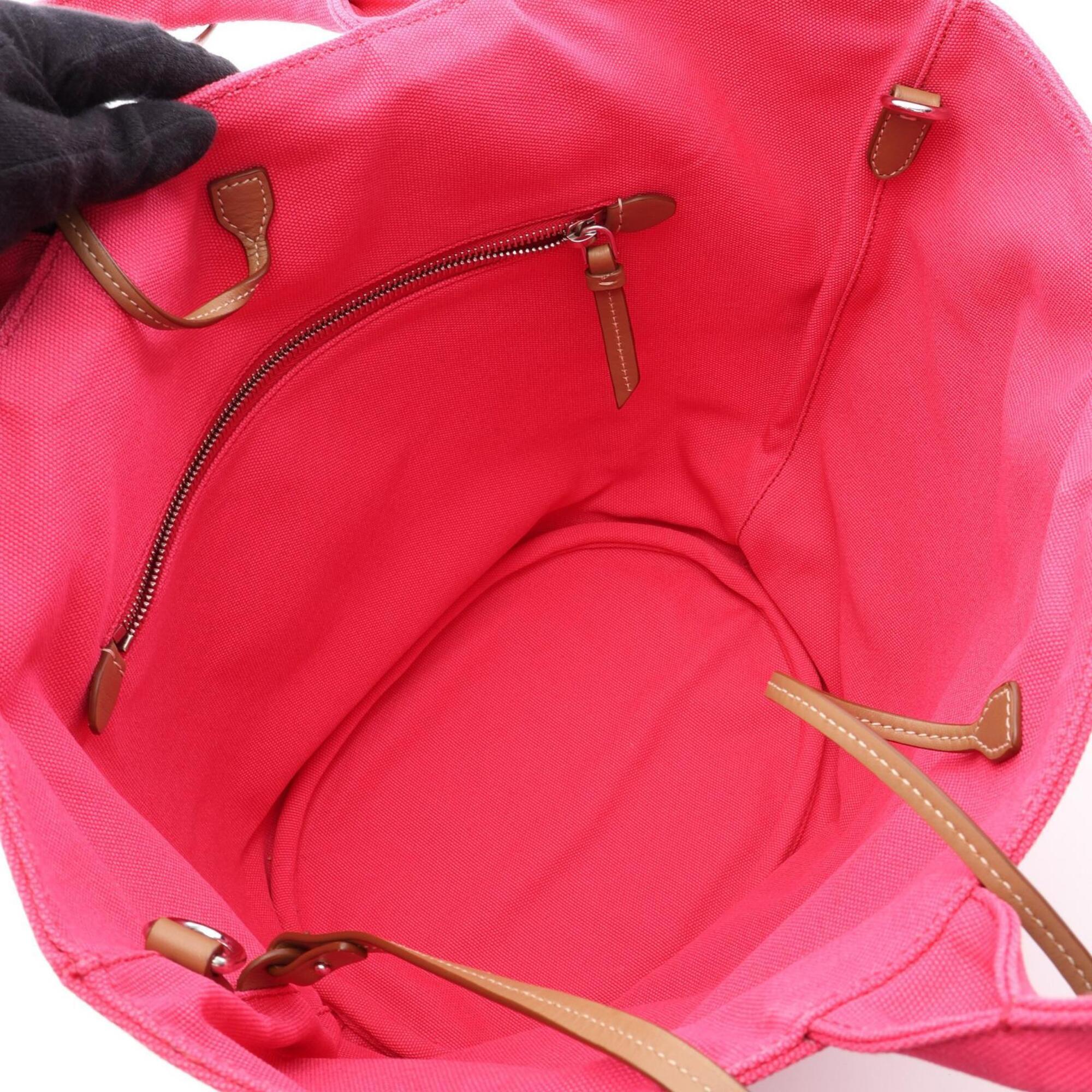 Prada Pink Canvas Handbag Tote Bag (Pre-Owned)