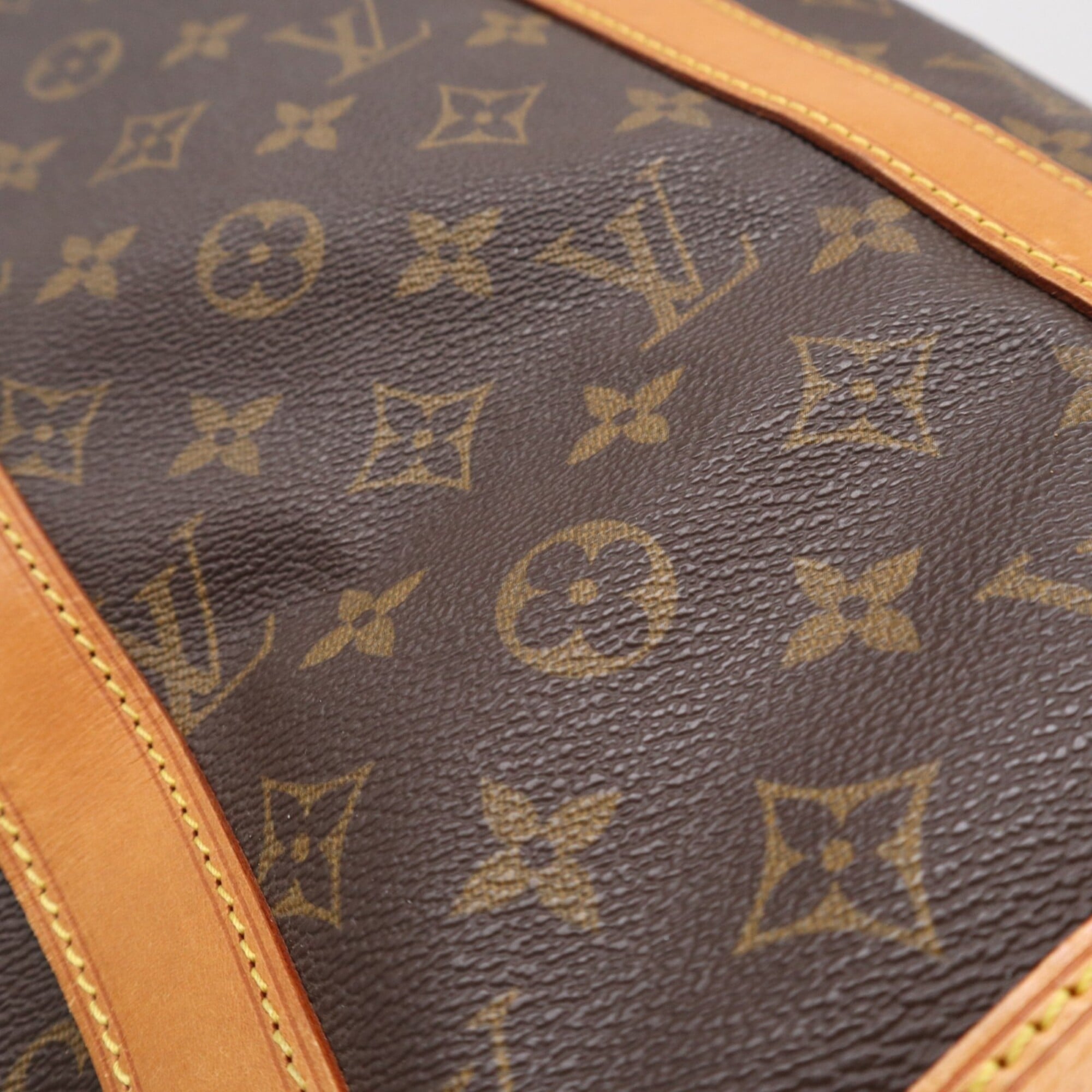 Louis Vuitton Beige Brown Coated Canvas Leather Pouch Shoulder Bag (Pre-Owned)