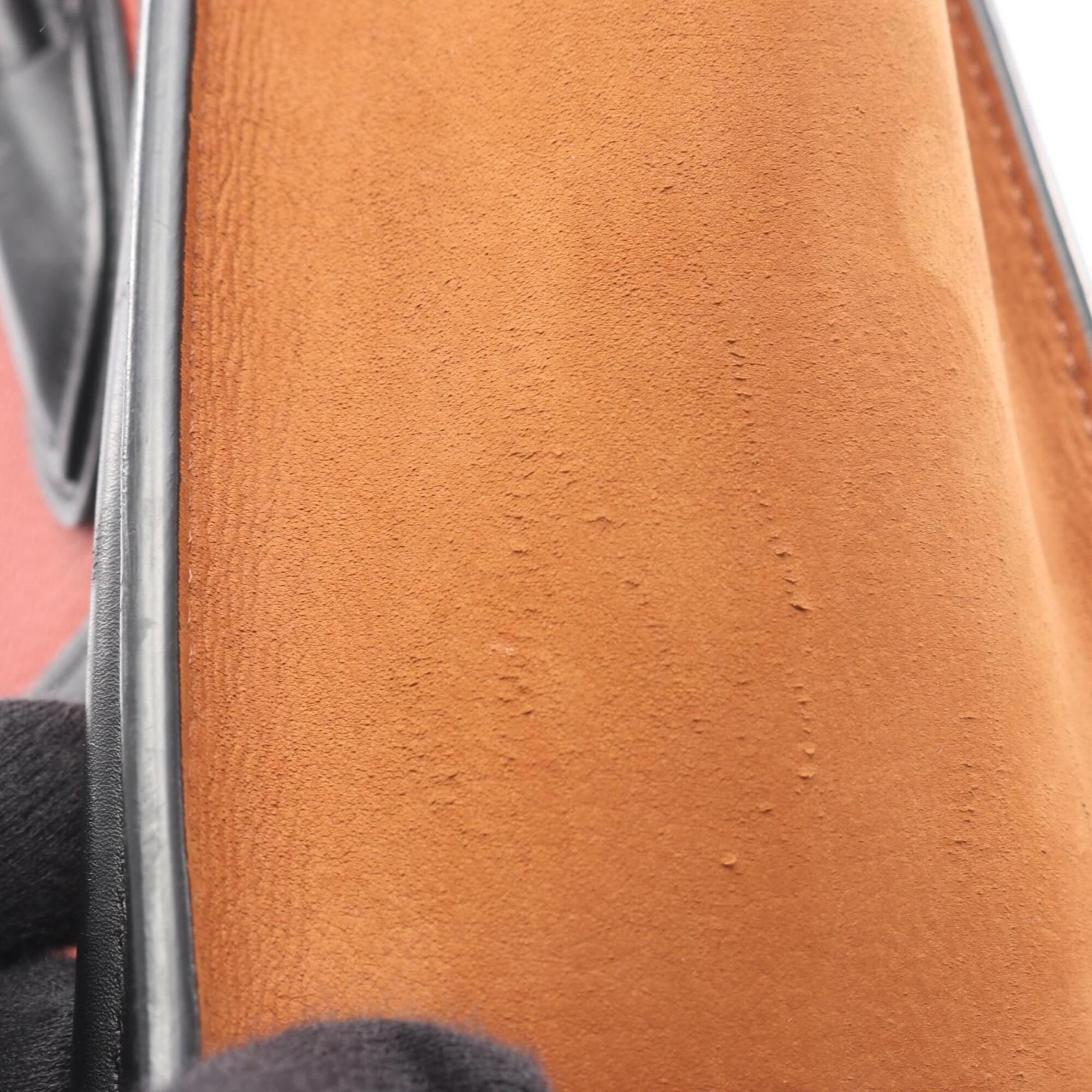 Celine Black Brown Red Color Leather Handbag (Pre-Owned)