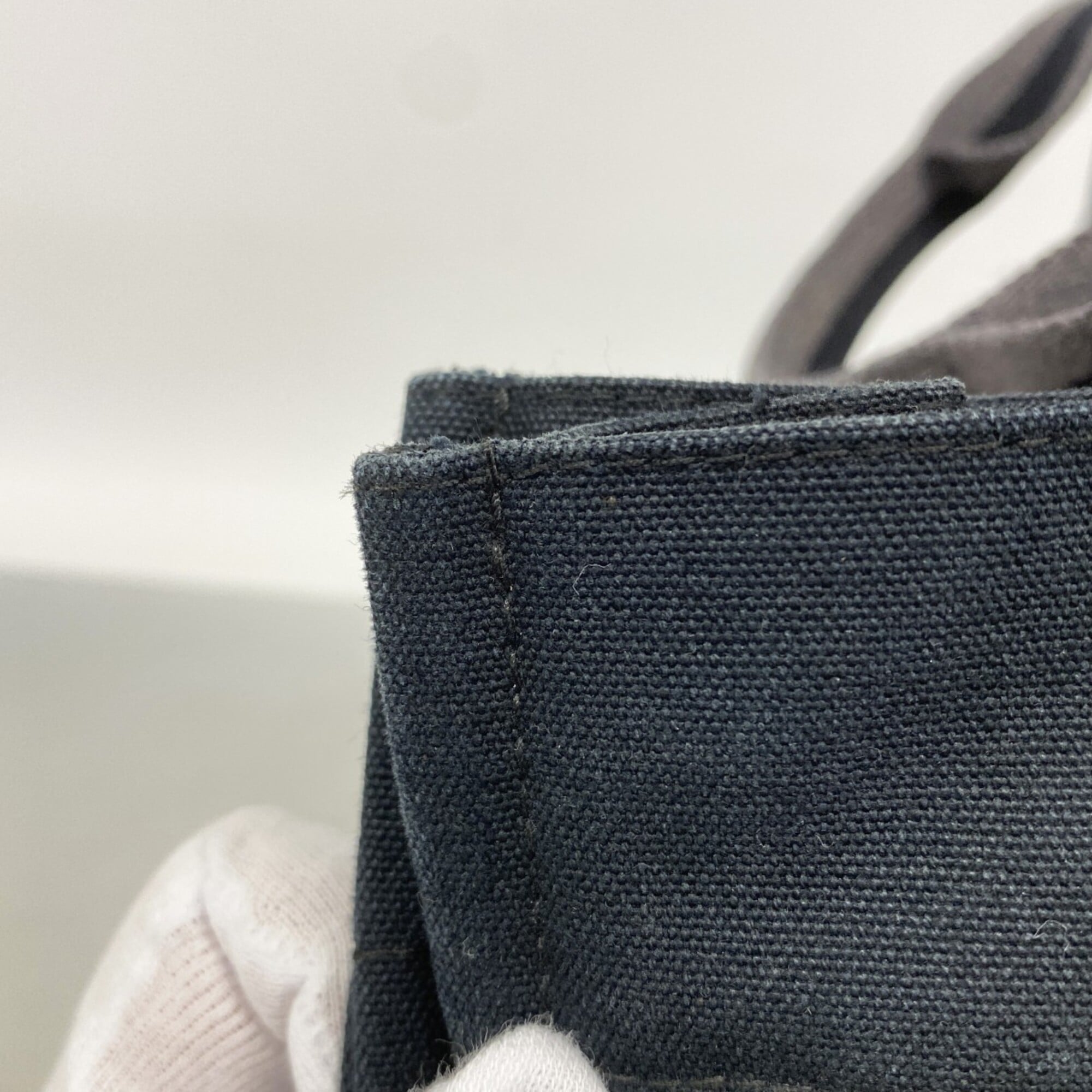 Hermes Black Gray Canvas Tote Bag (Pre-Owned)
