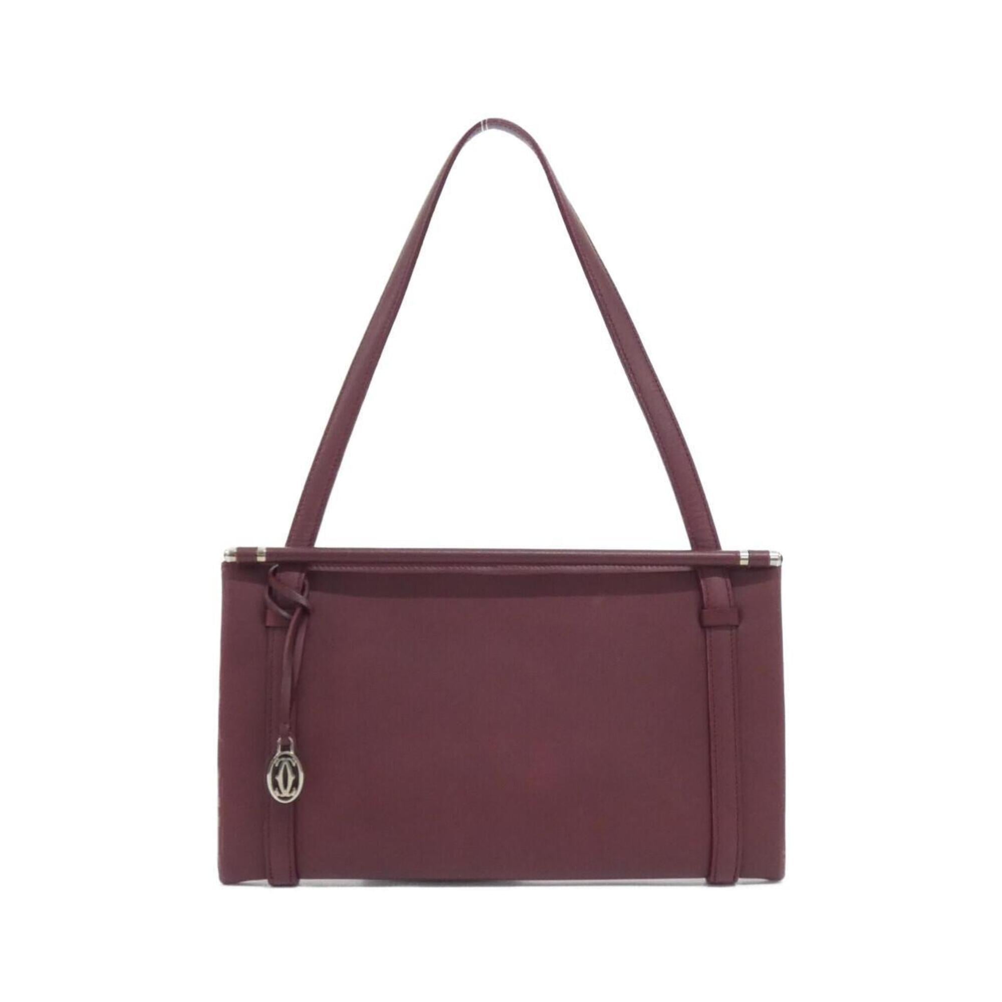 Cartier Bordeaux Leather Shoulder Bag (Pre-Owned)
