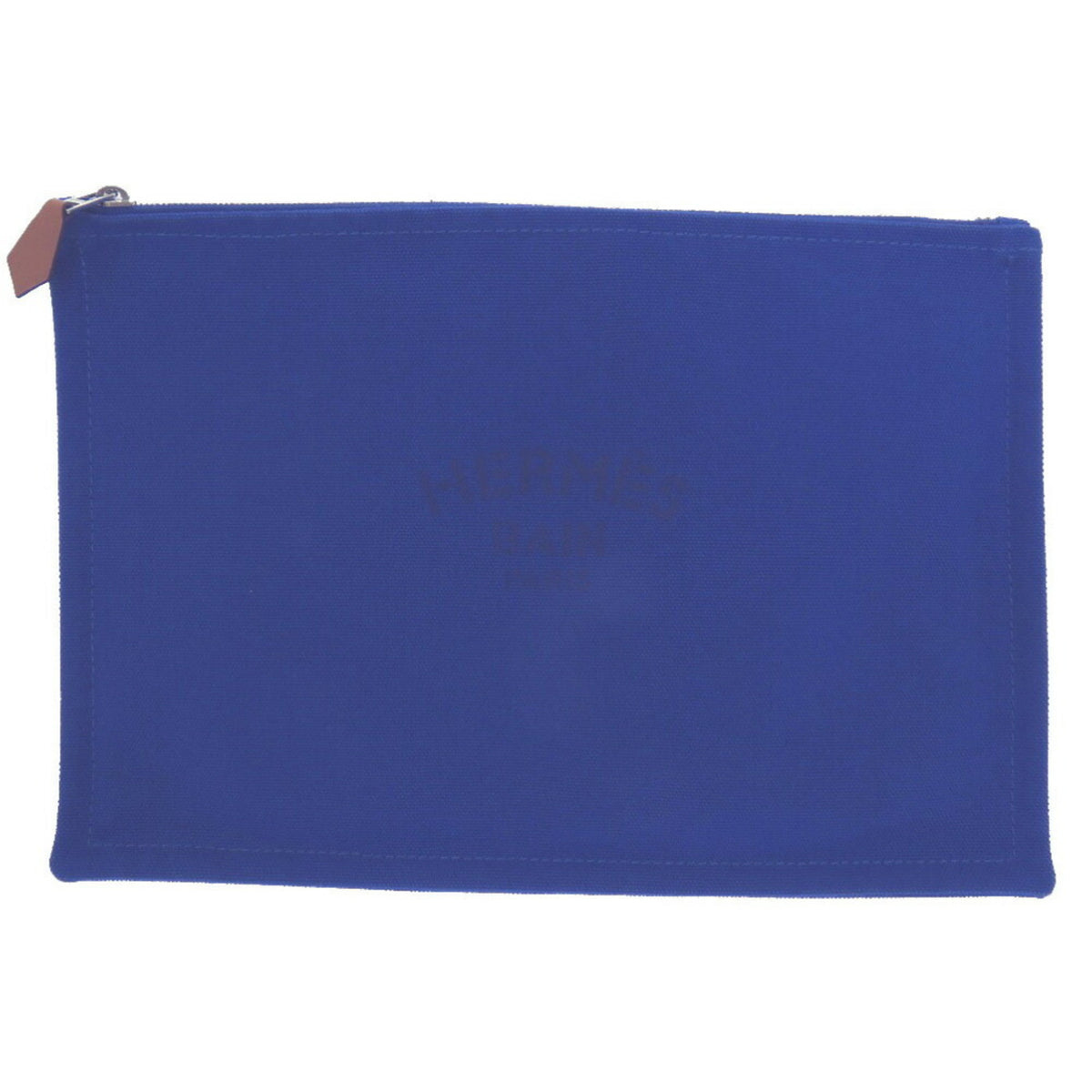 Hermes Blue Cotton Canvas Pouch (Pre-Owned)