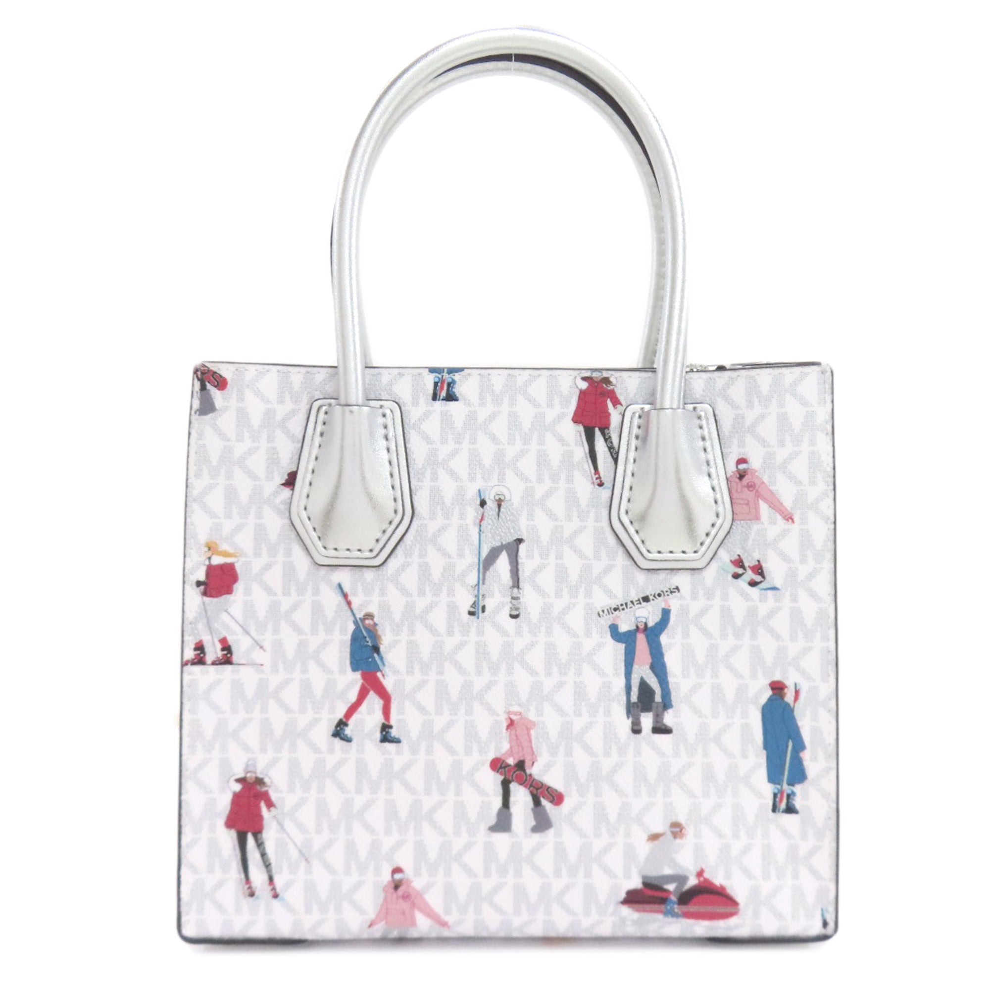Michael Kors Silver White Pvc Handbag (Pre-Owned)