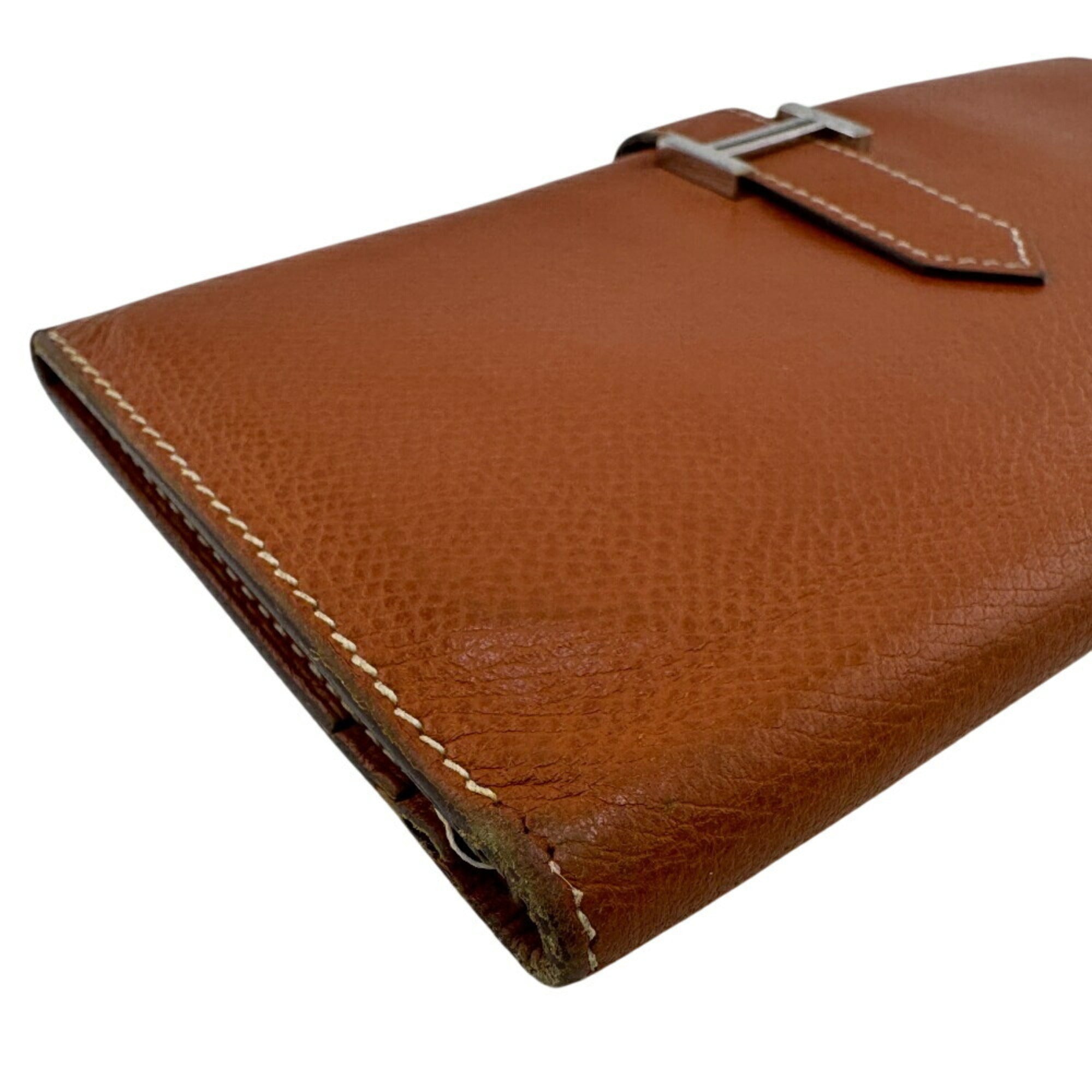 Hermes Brown Leather Long Wallet (Bi-Fold) (Pre-Owned)