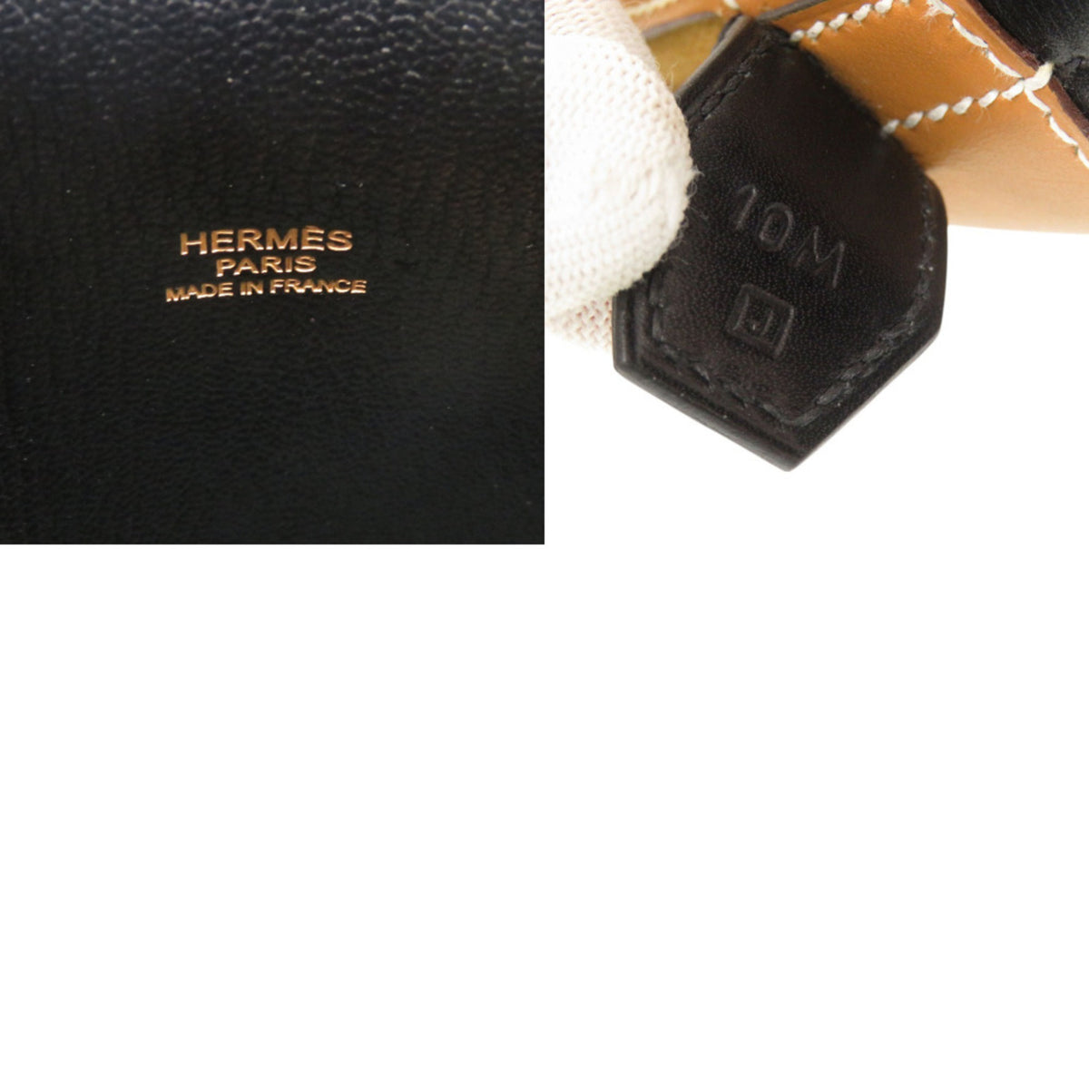 Hermes Bicolor Black Box Calf Leather Chamonix Leather Handbag (Pre-Owned)