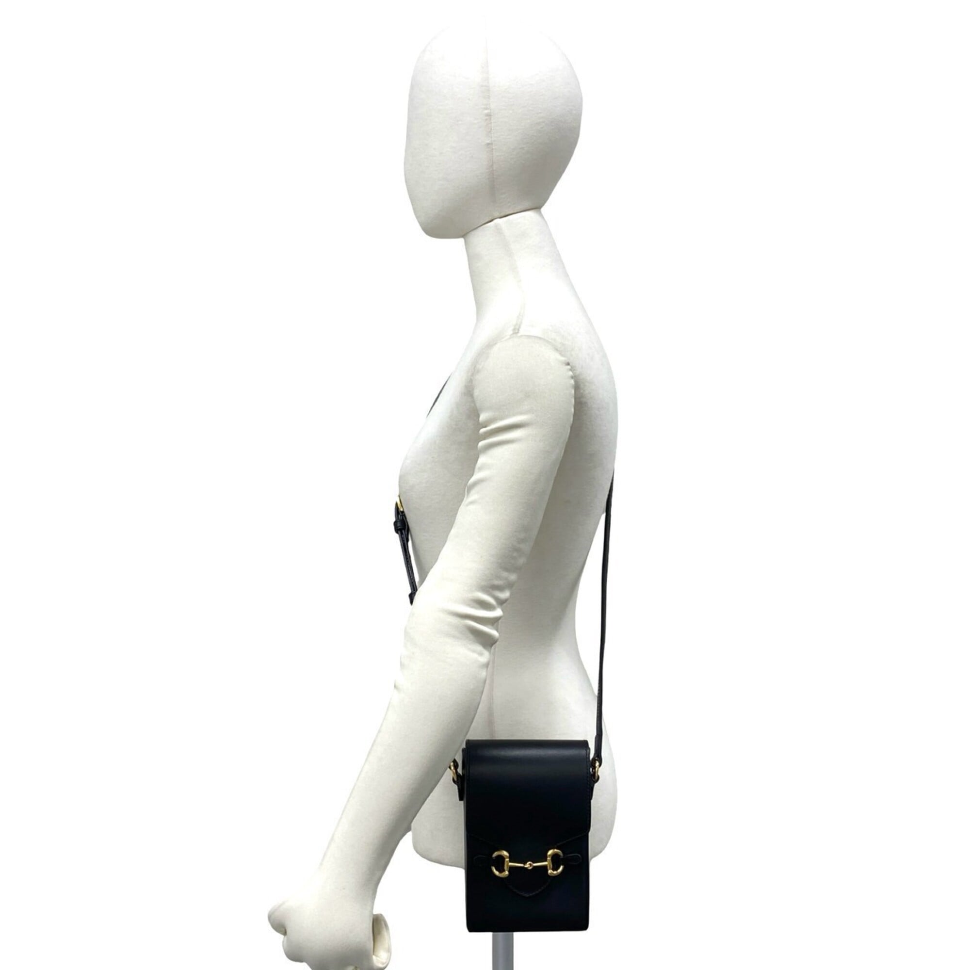 Gucci Black Leather Crossbody Bag Pochette Shoulder Bag (Pre-Owned)