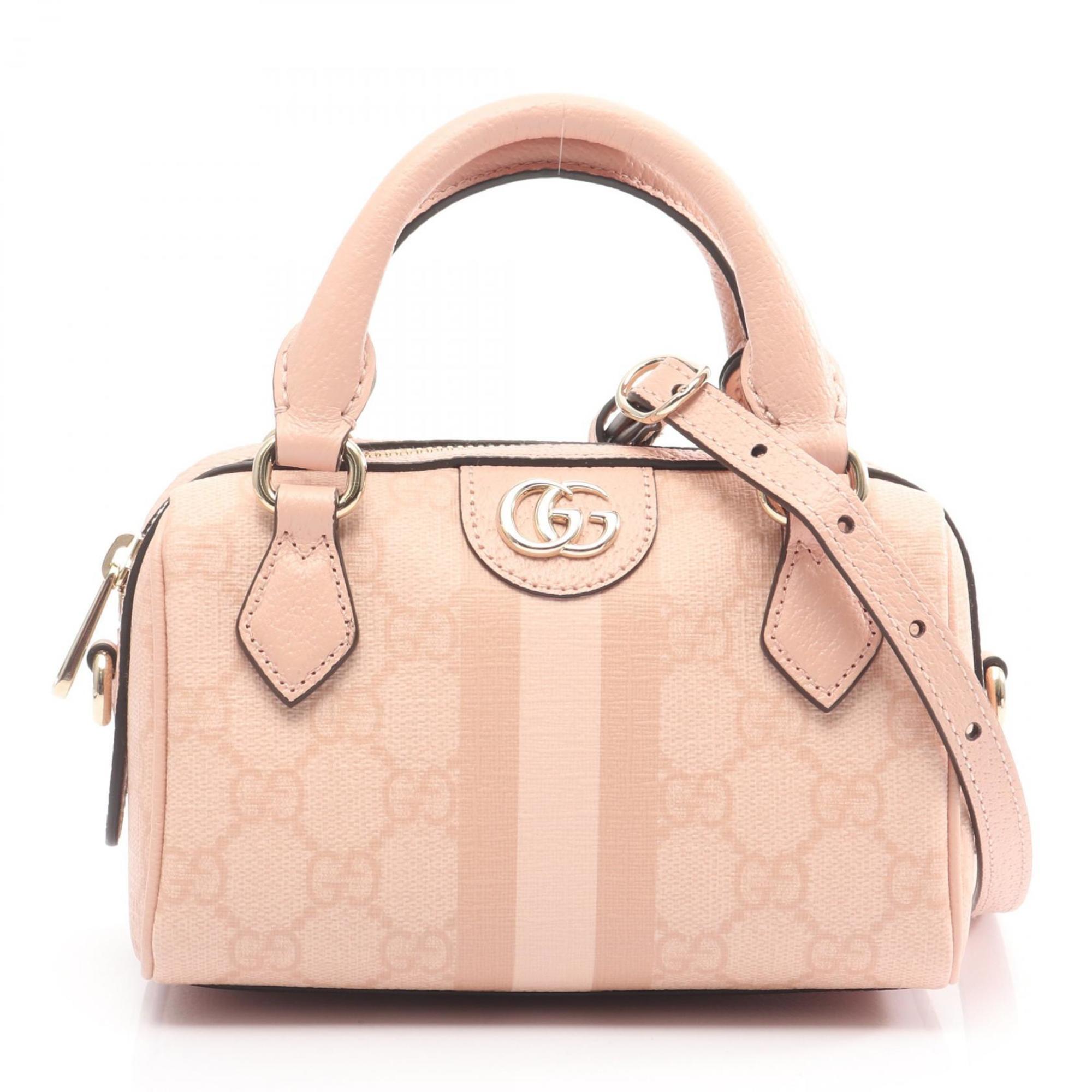Gucci Pink Gg Supreme Leather Handbag (Pre-Owned)