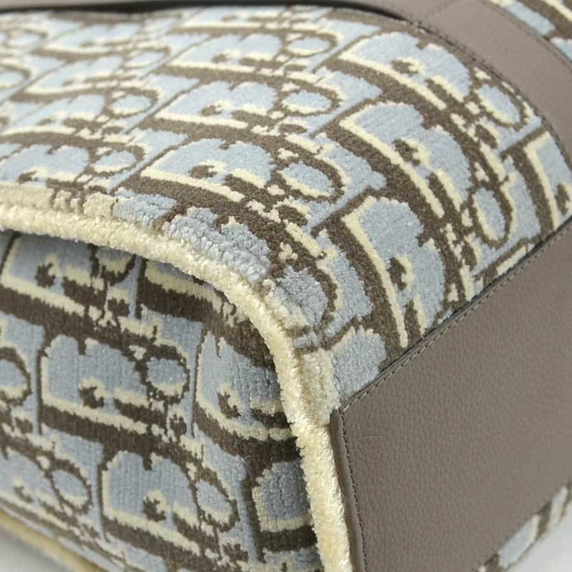 Christian Dior Gray Light Blue Leather Handbag (Pre-Owned)