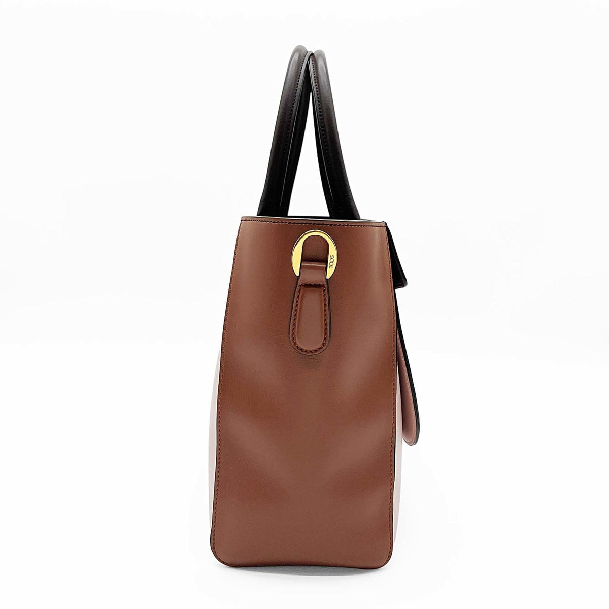 Tod's Beige Brown Pink Leather Handbag Shoulder Bag (Pre-Owned)