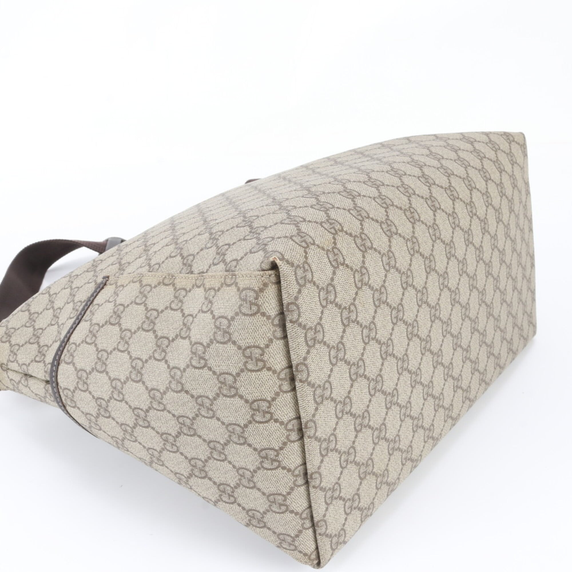 Gucci Brown Leather Coated Canvas Messenger Bag Shoulder Bag Tote Bag (Pre-Owned)