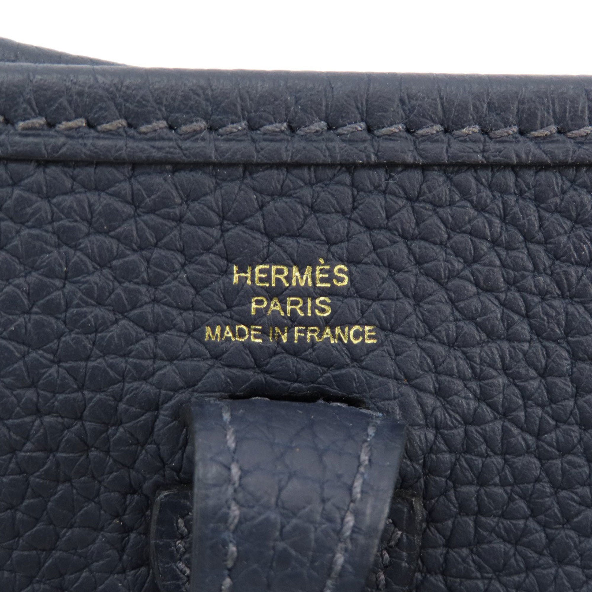 Hermes Blue Nuit Taurillon Clemence Leather Shoulder Bag (Pre-Owned)