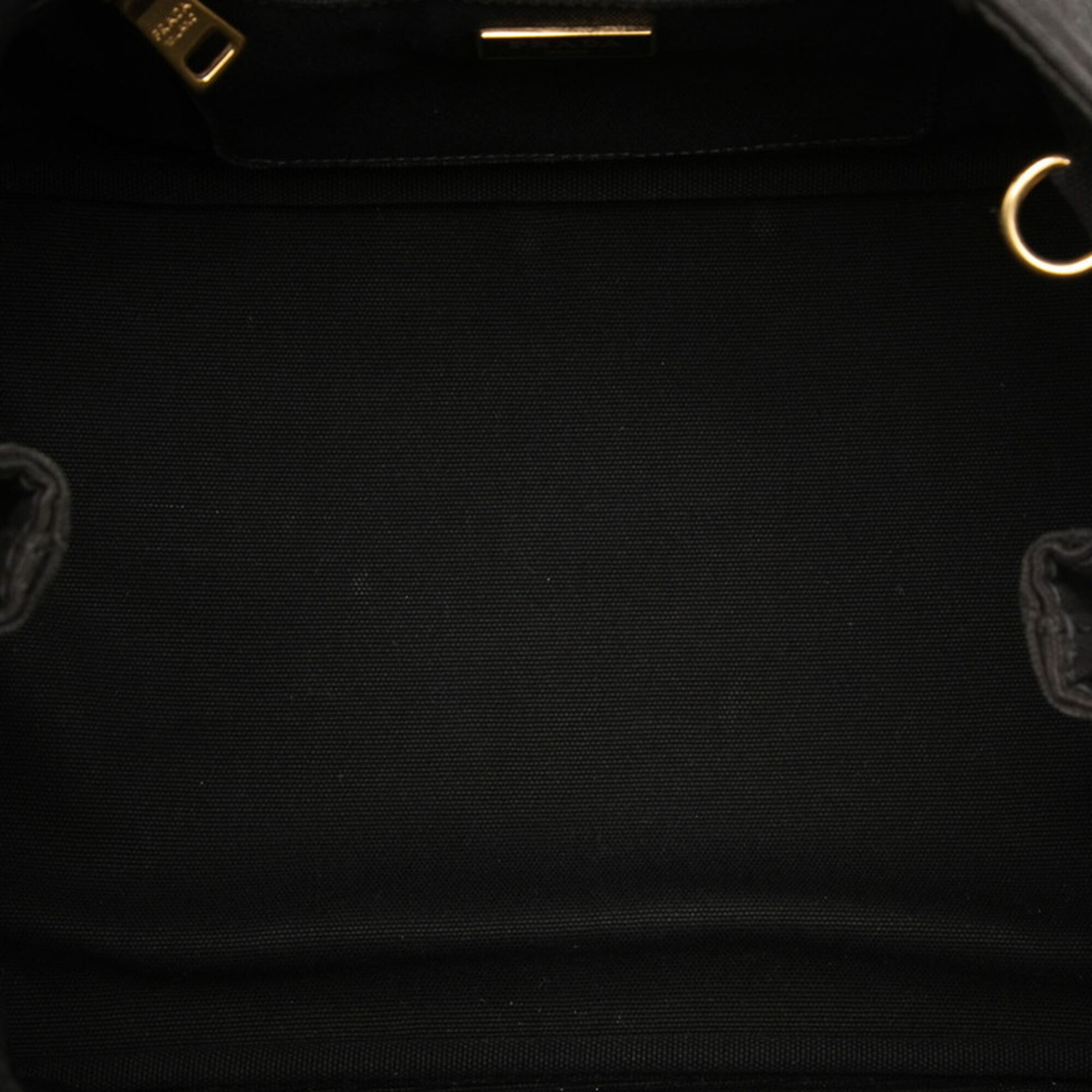 Prada Canapa Black Canvas Handbag Shoulder Bag (Pre-Owned)