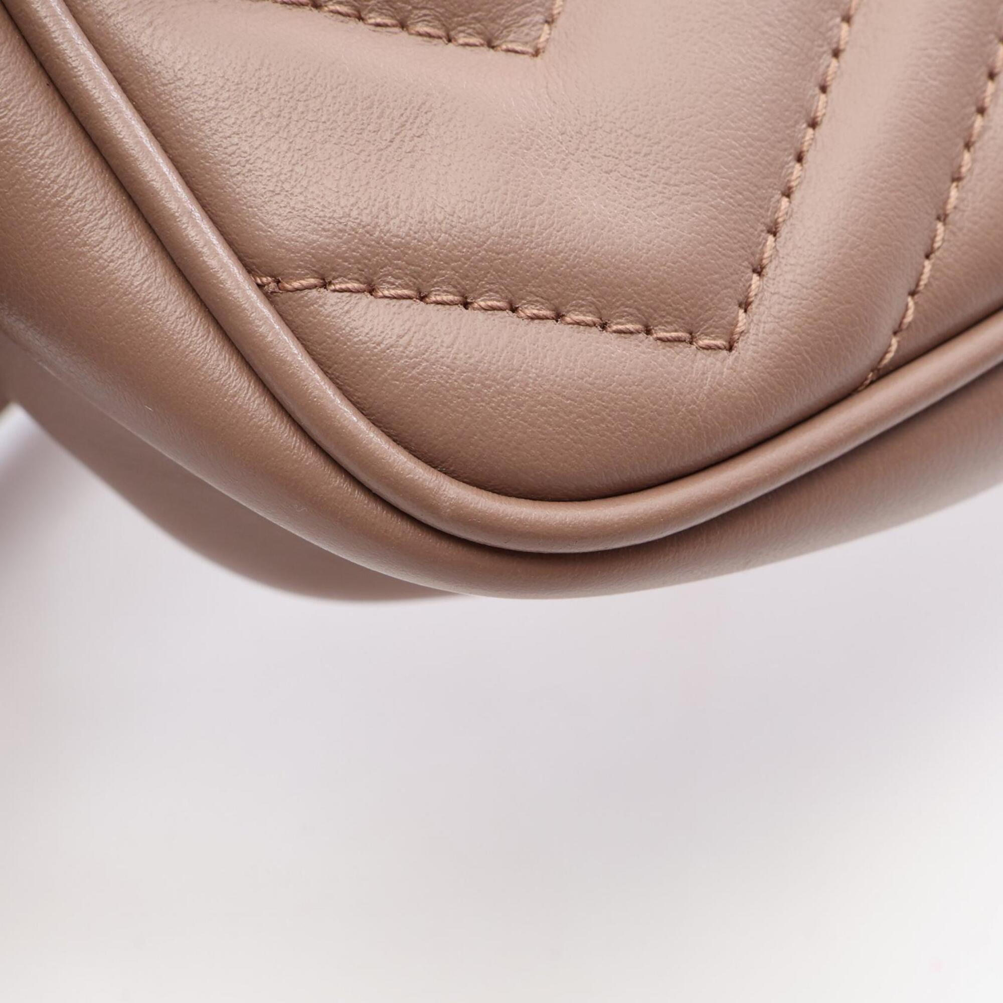 Gucci Beige Leather Handbag Shoulder Bag (Pre-Owned)