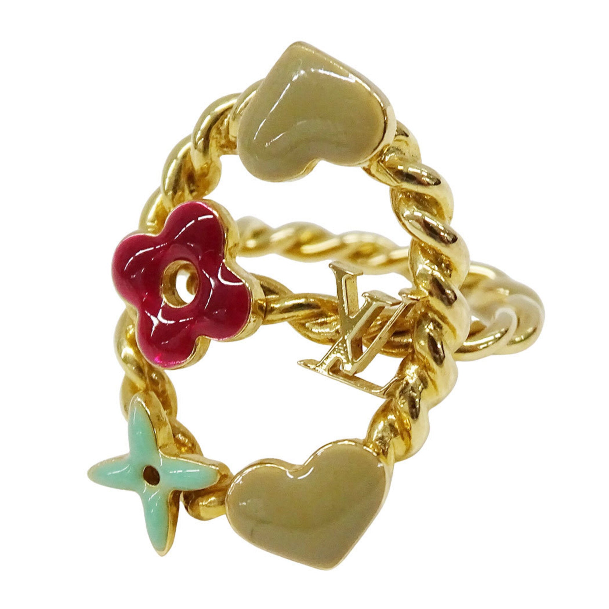 Louis Vuitton Monogram Multi-Color Gold Plating Monogram Band Ring (Pre-Owned)
