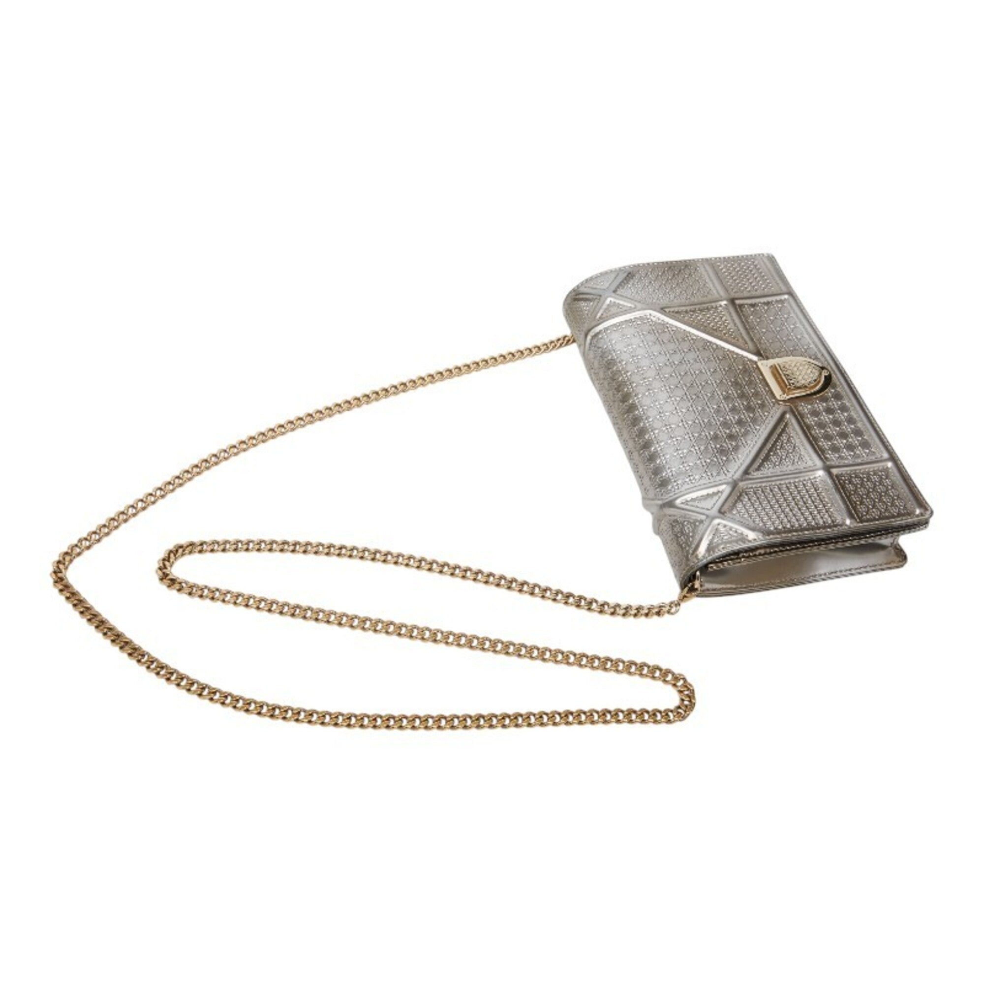 Christian Dior Silver Patent Leather Shoulder Bag (Pre-Owned)