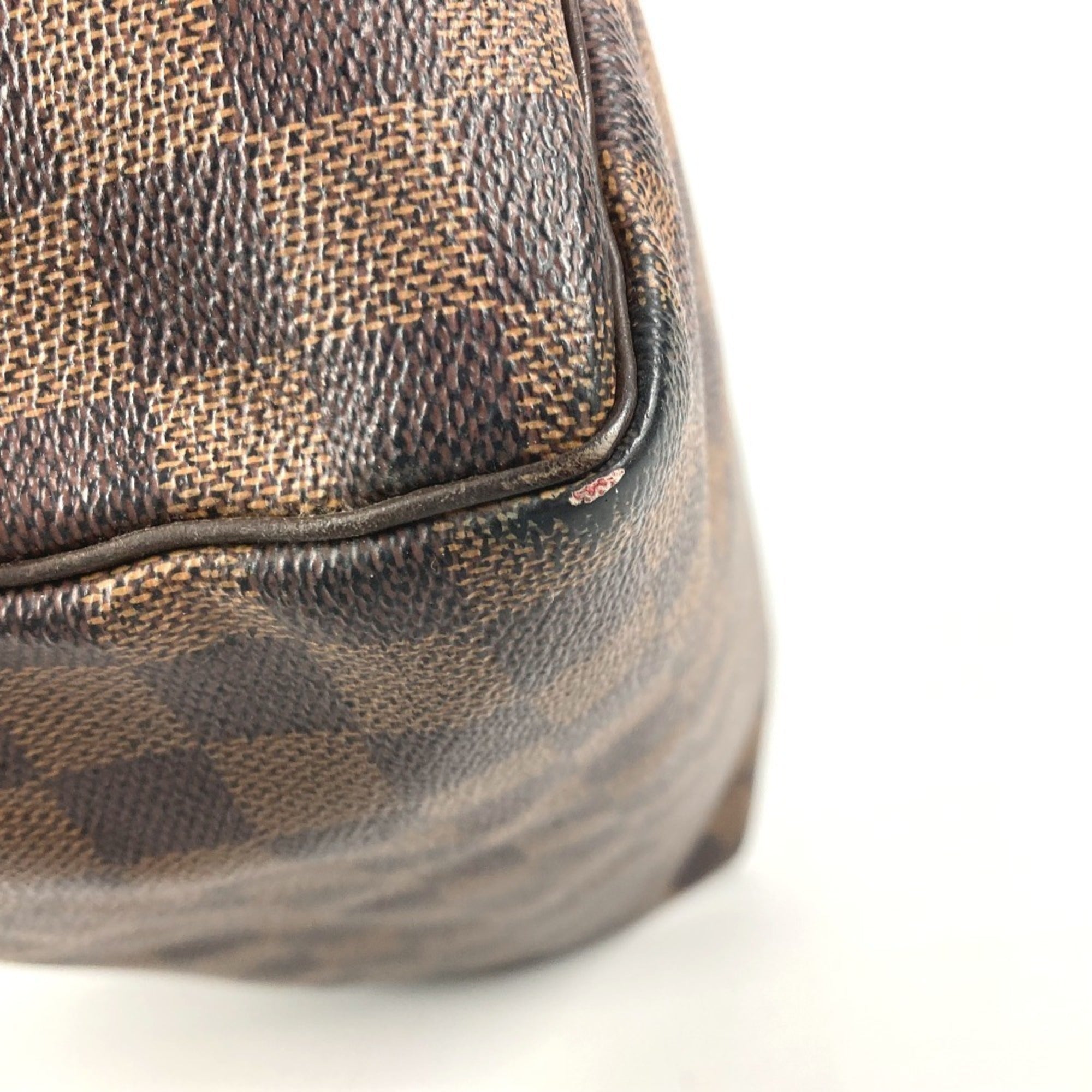 Louis Vuitton Brown Damier Canvas Ebene Damier Canvas Boston Bag Handbag (Pre-Owned)