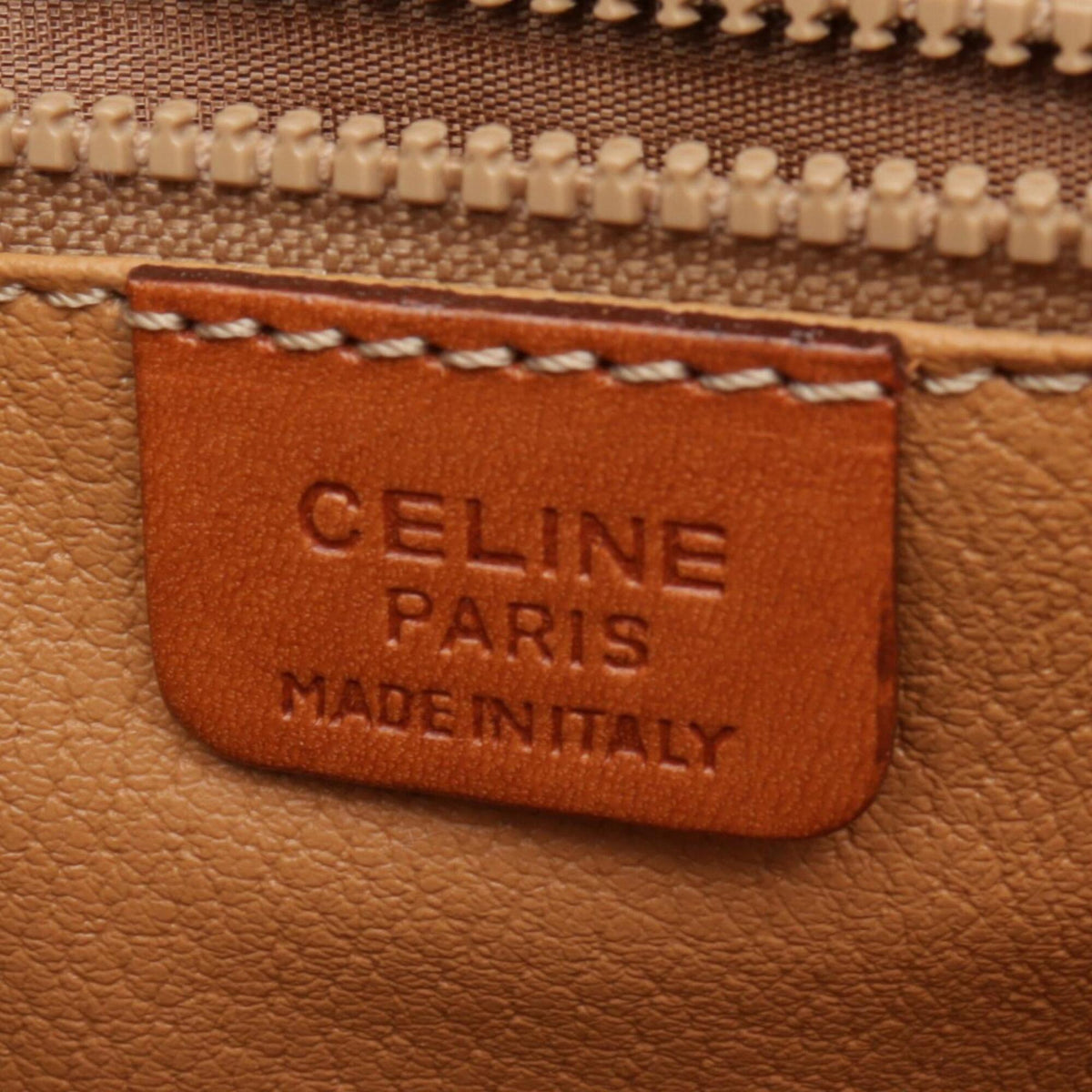 Celine Brown Coated Canvas Leather Shoulder Bag (Pre-Owned)