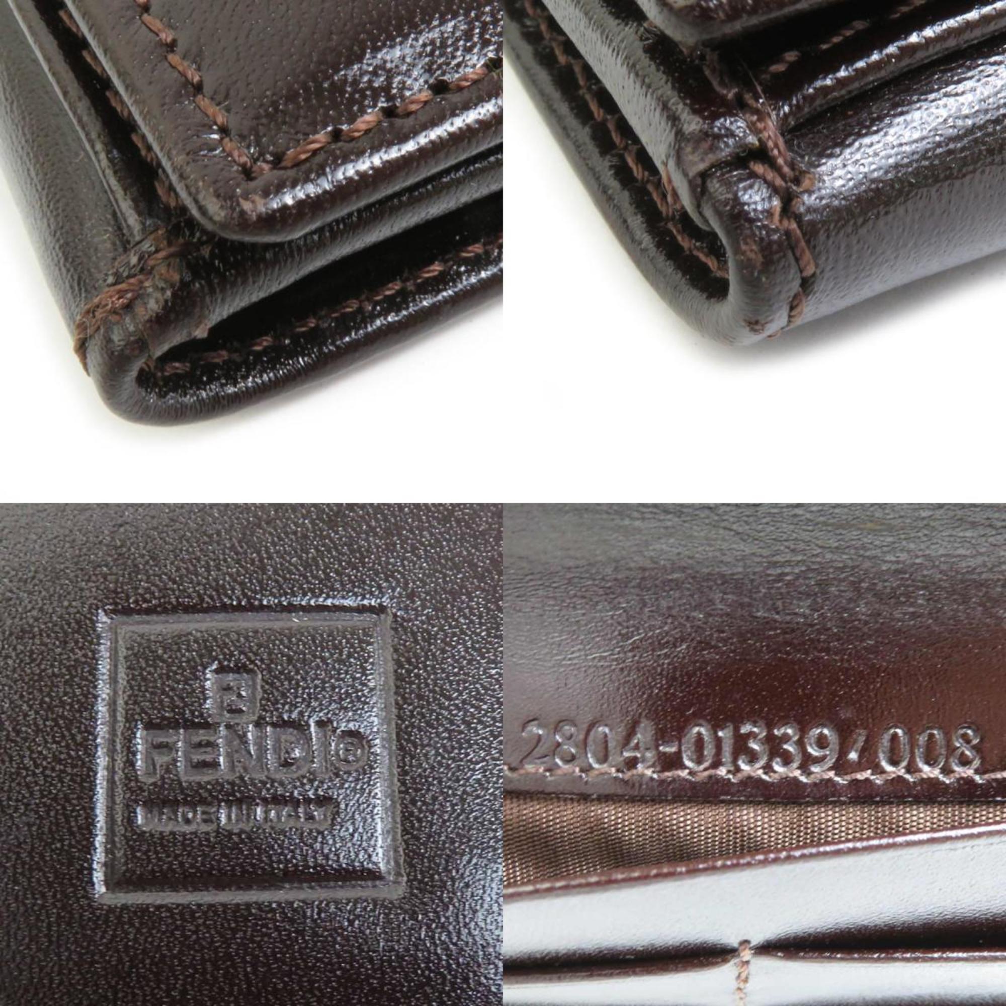 Fendi Brown Canvas Leather Long Wallet (Bi-Fold) (Pre-Owned)