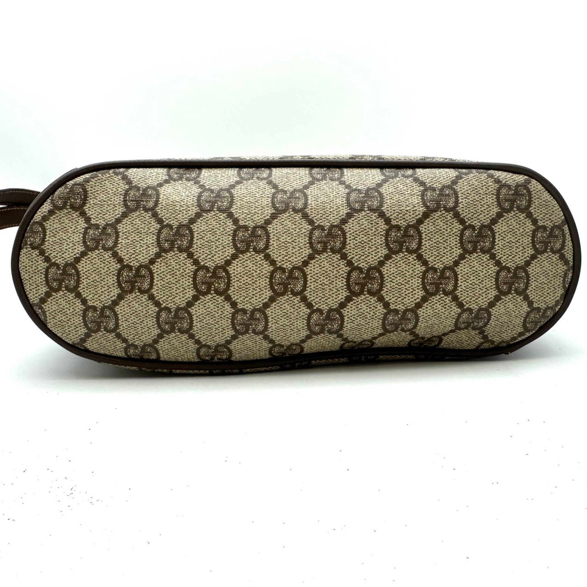 Gucci Beige Brown Gg Supreme Canvas Shoulder Bag (Pre-Owned)