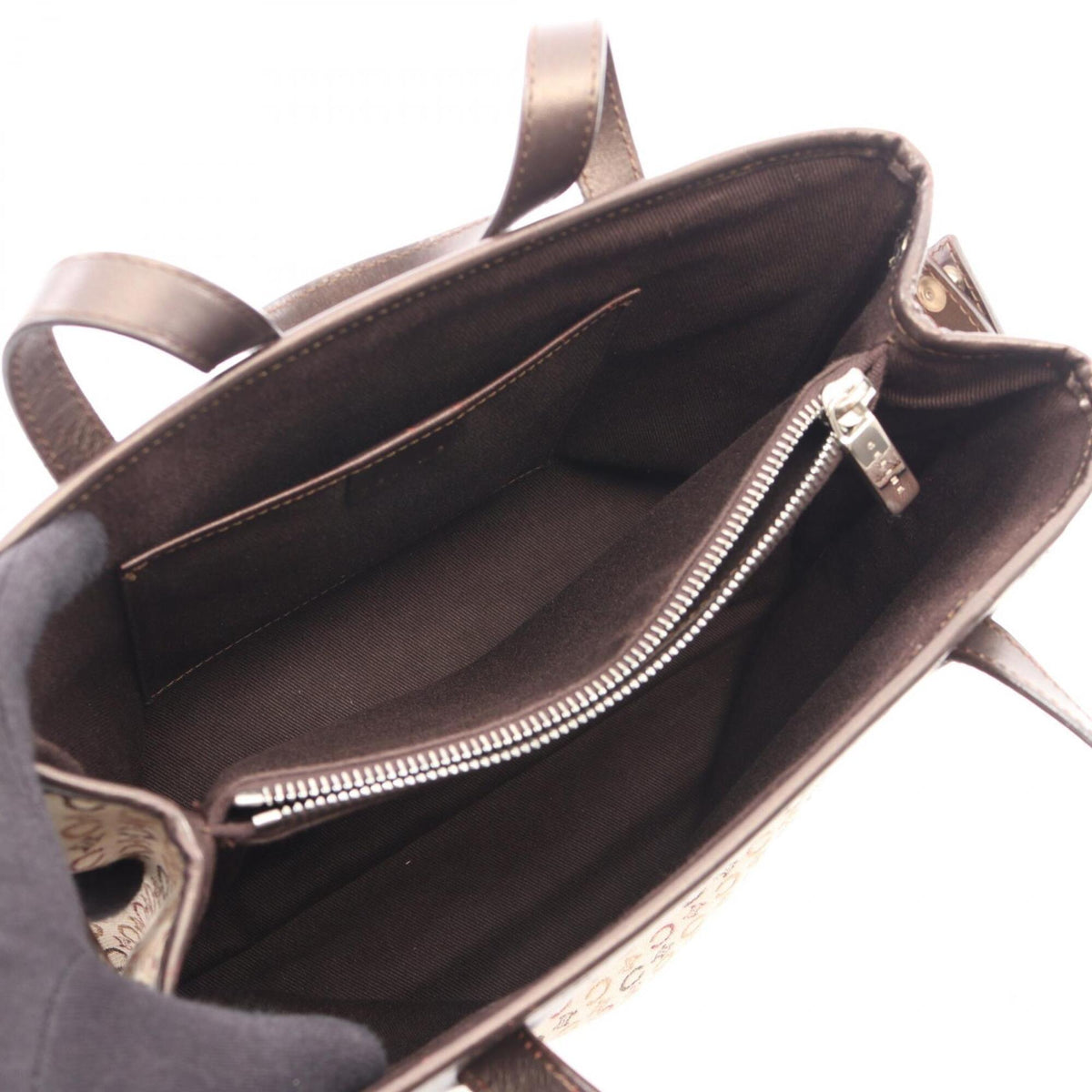 Celine Beige Brown Canvas Leather Handbag (Pre-Owned)