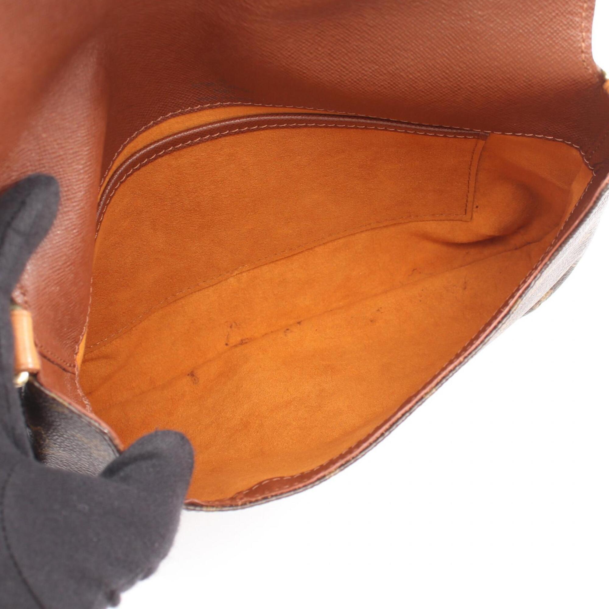 Louis Vuitton Brown Coated Canvas Leather Handbag Shoulder Bag (Pre-Owned)