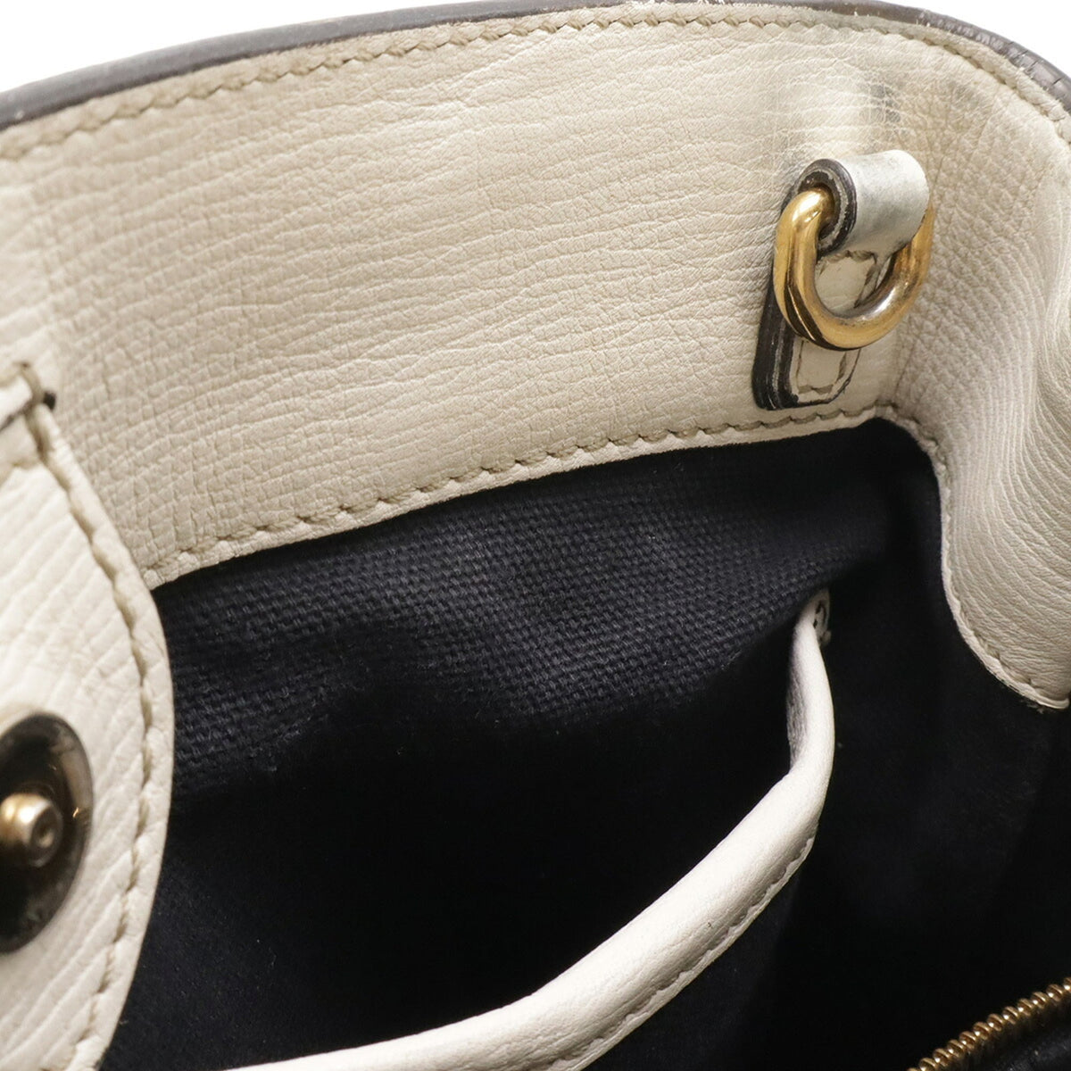 Burberry Brown Ivory Leather Canvas Handbag Shoulder Bag (Pre-Owned)