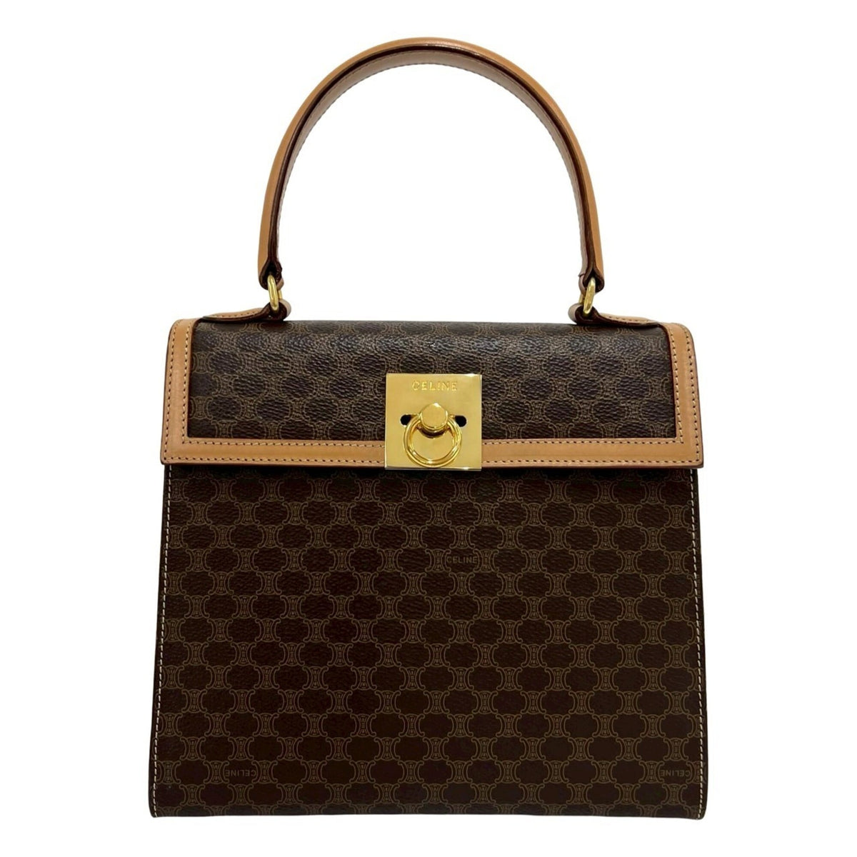 Celine Brown Pvc Leather Handbag Tote Bag (Pre-Owned)