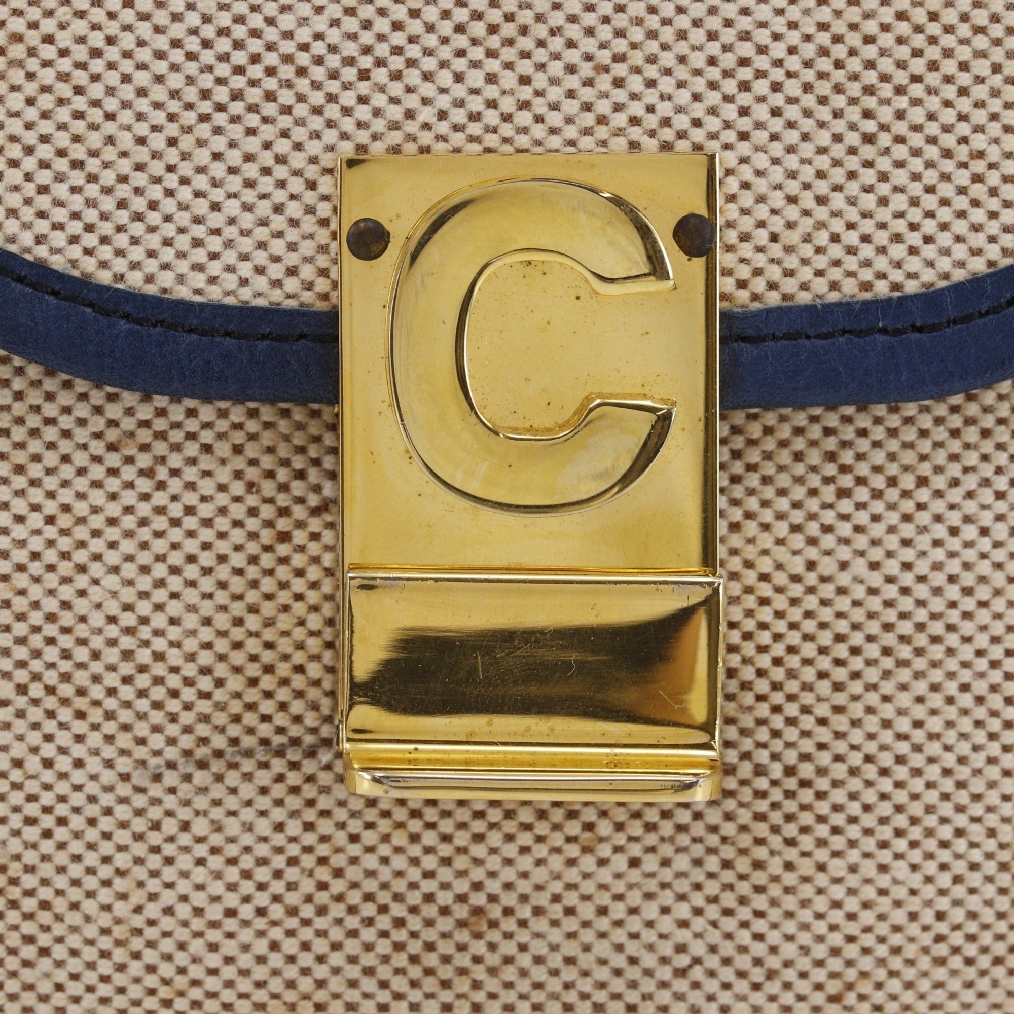 Celine Beige Canvas Clutch Bag (Pre-Owned)